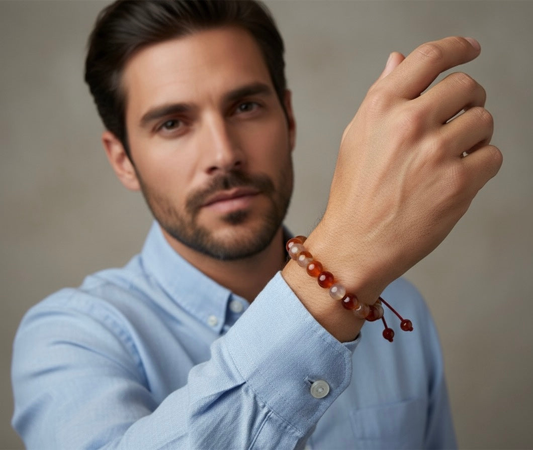 Carnelian Multicolor Beaded Bracelet.