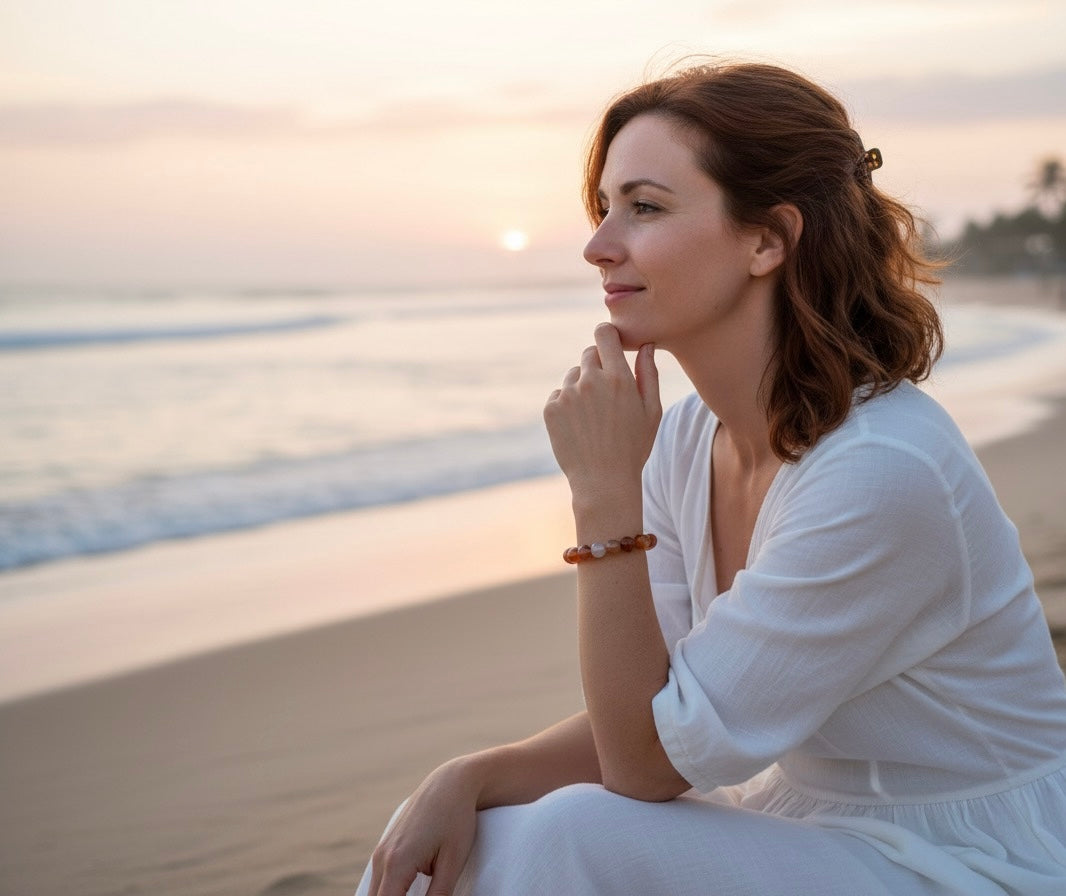 Carnelian Multicolor Beaded Bracelet.