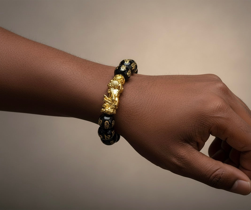 Feng Shui Black Obsidian Wealth Bracelet.