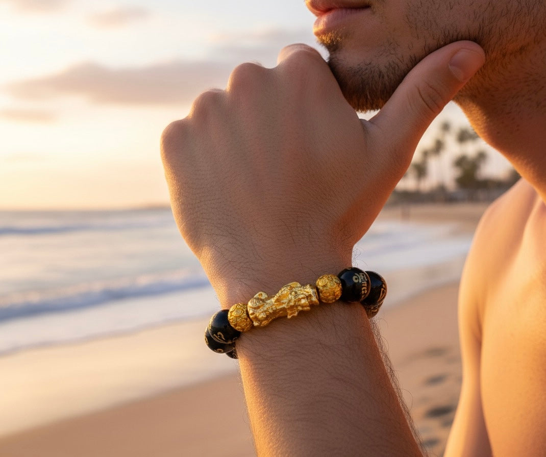 Feng Shui Black Obsidian Wealth Bracelet.