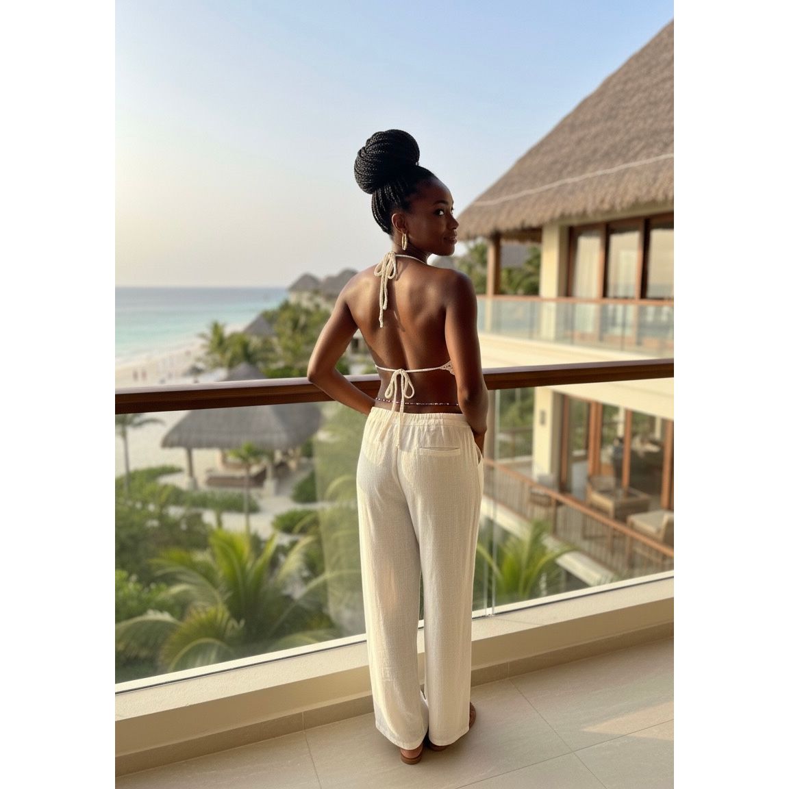 Knitting Deep V Crop Top.