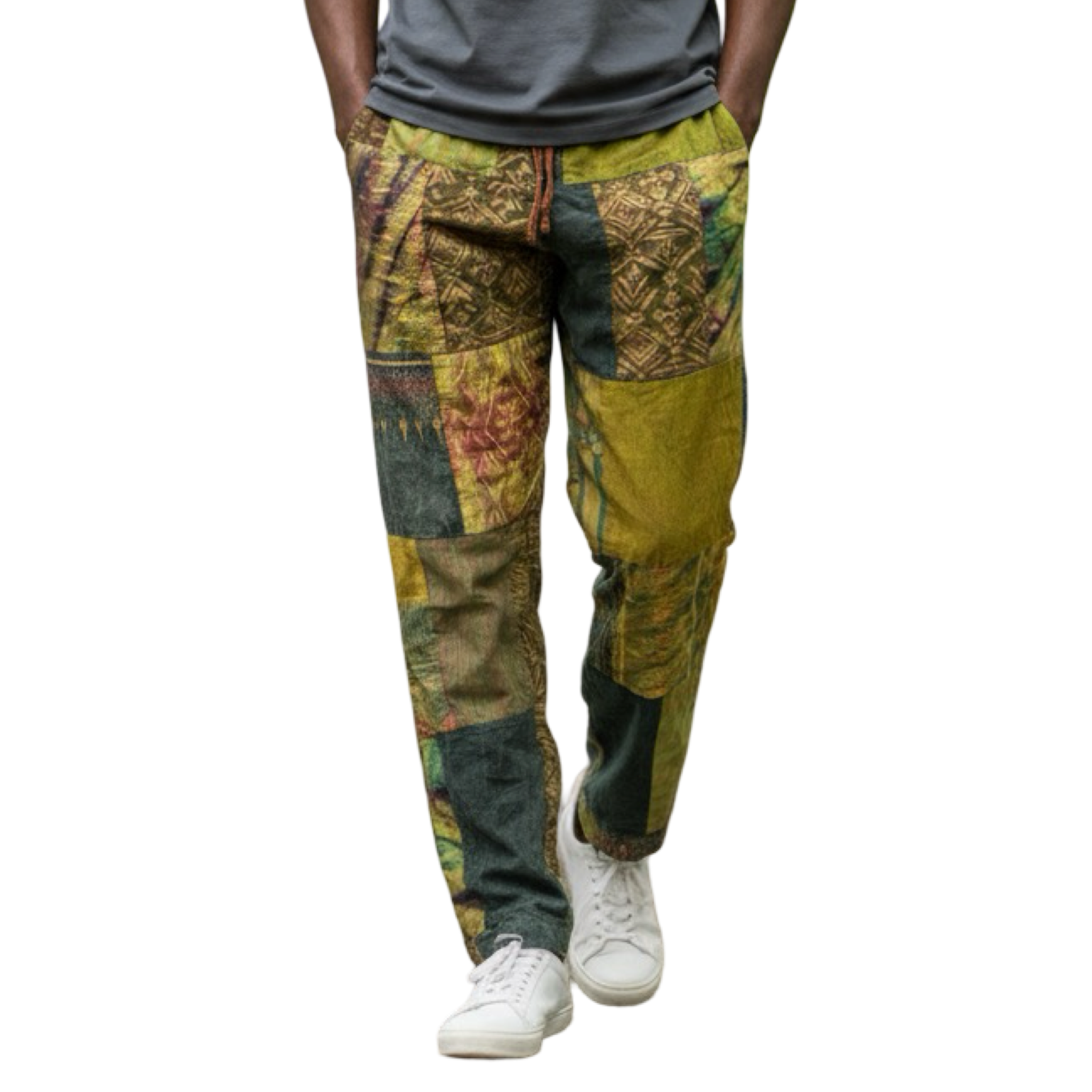 Men Patchwork Long Pants/Assorted Patchwork and Colors
