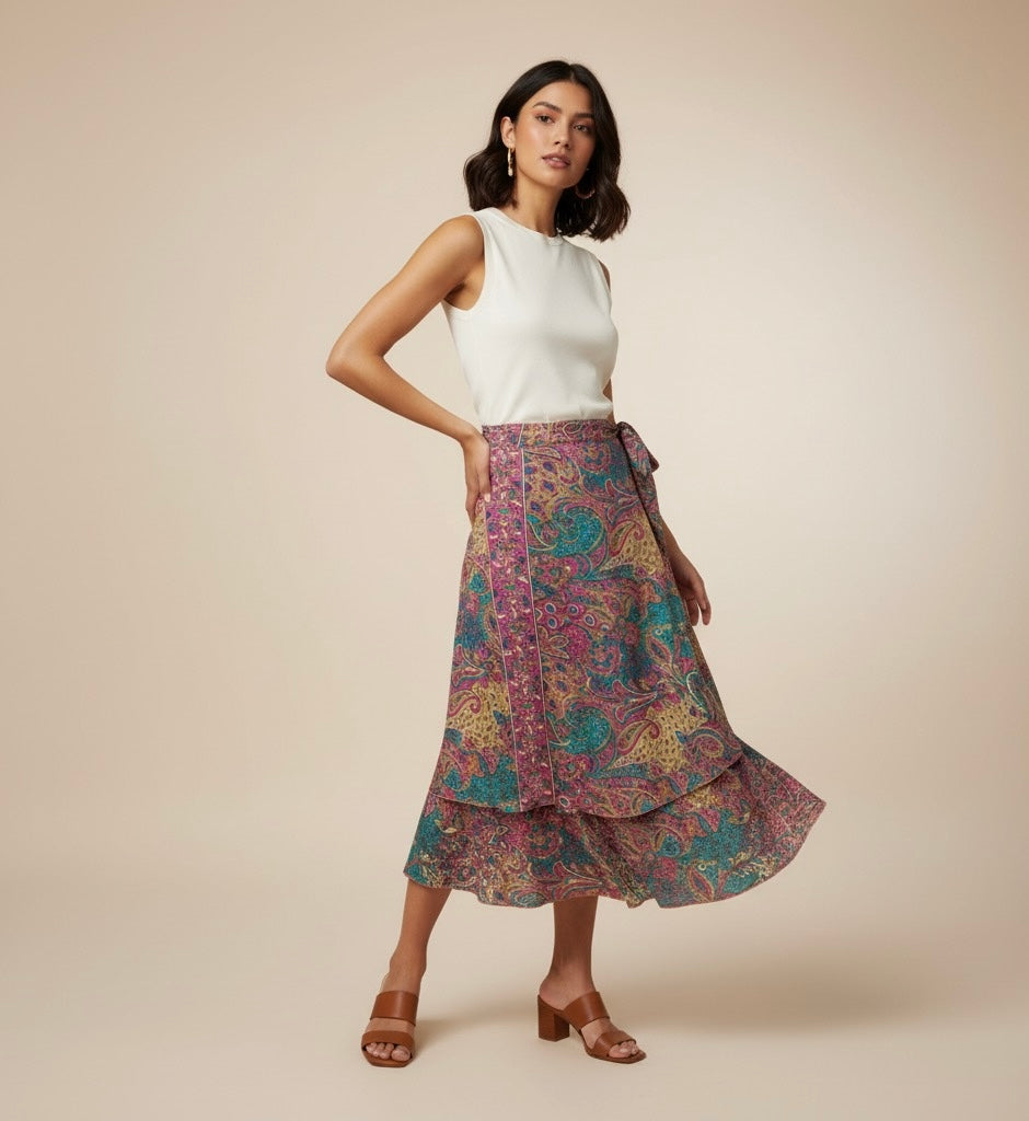 Reversible Wrap Skirt/Assorted