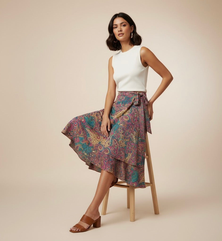 Reversible Wrap Skirt/Assorted