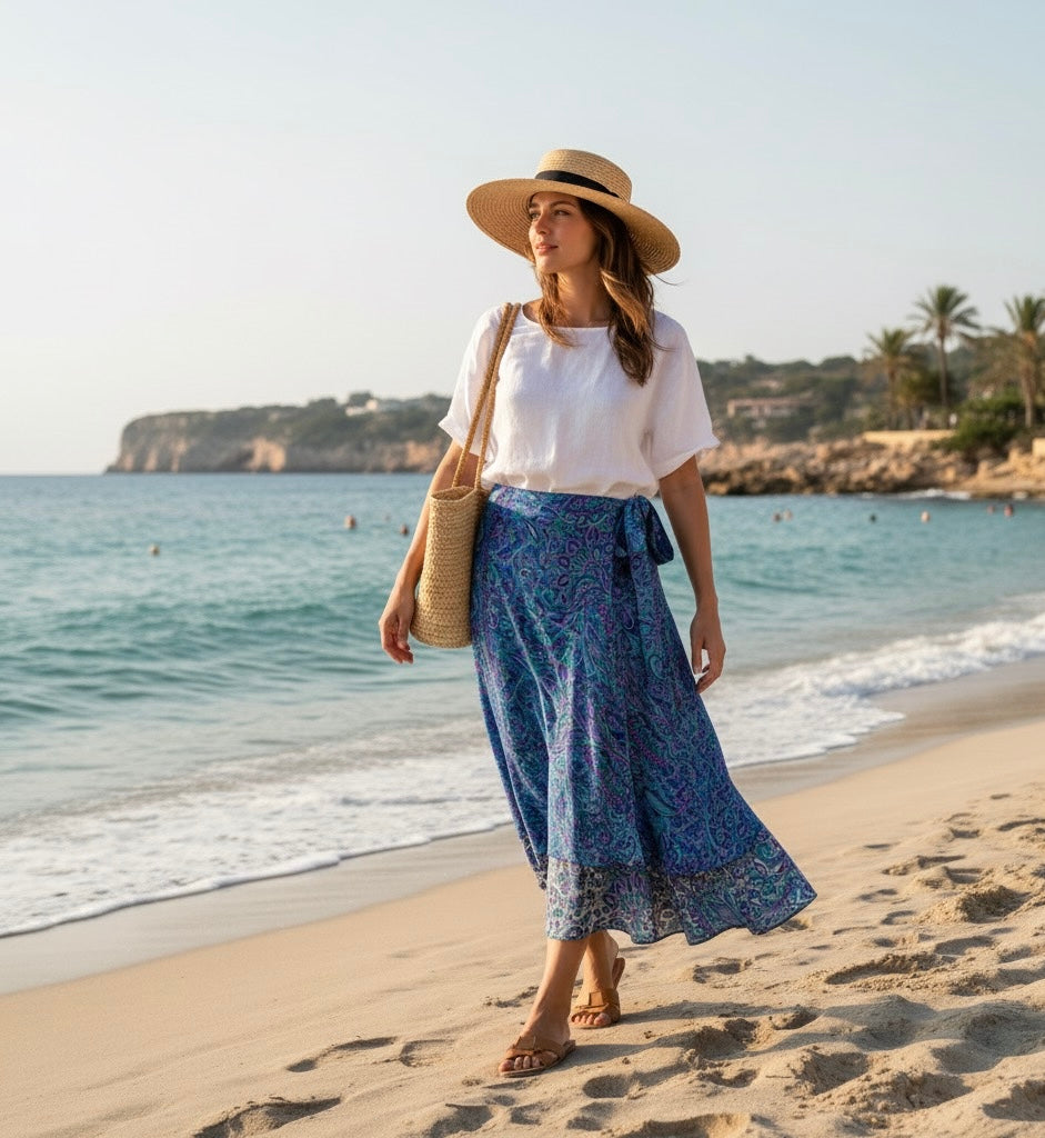 Reversible Wrap Skirt/Assorted