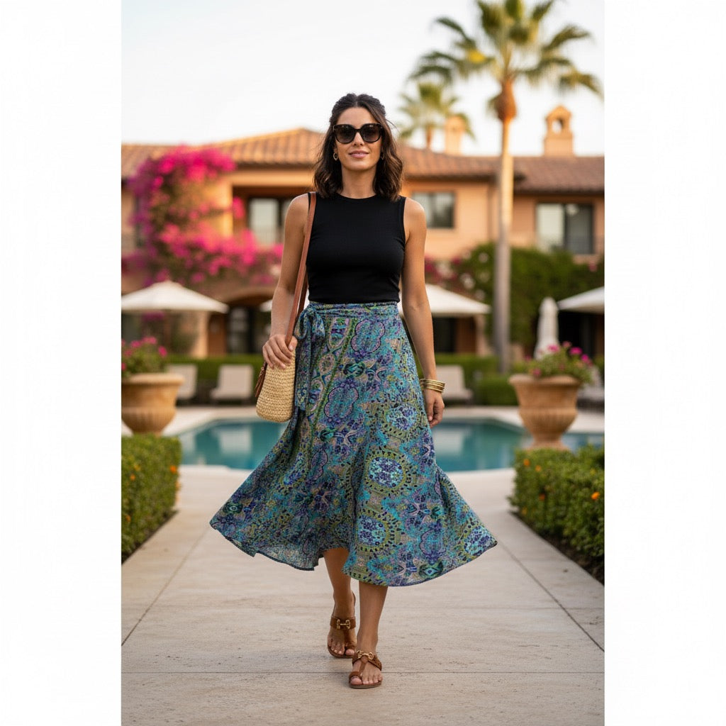 Reversible Wrap Skirt/Assorted