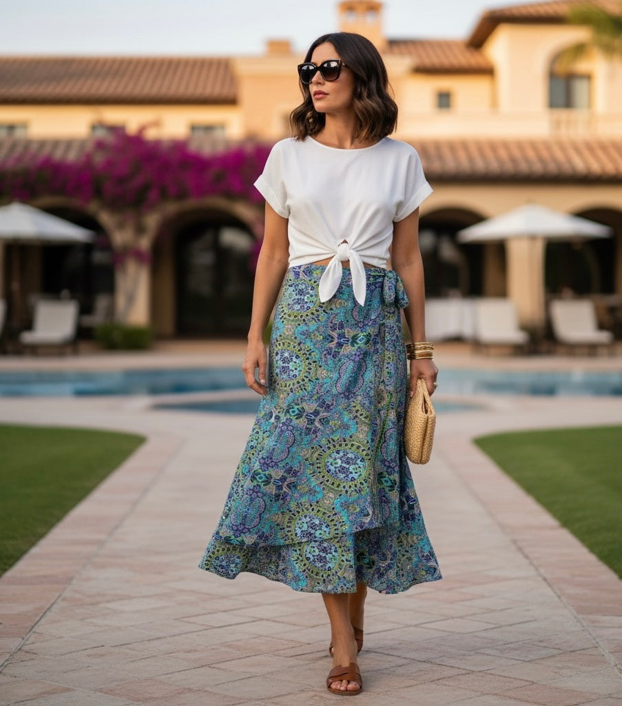 Reversible Wrap Skirt/Assorted