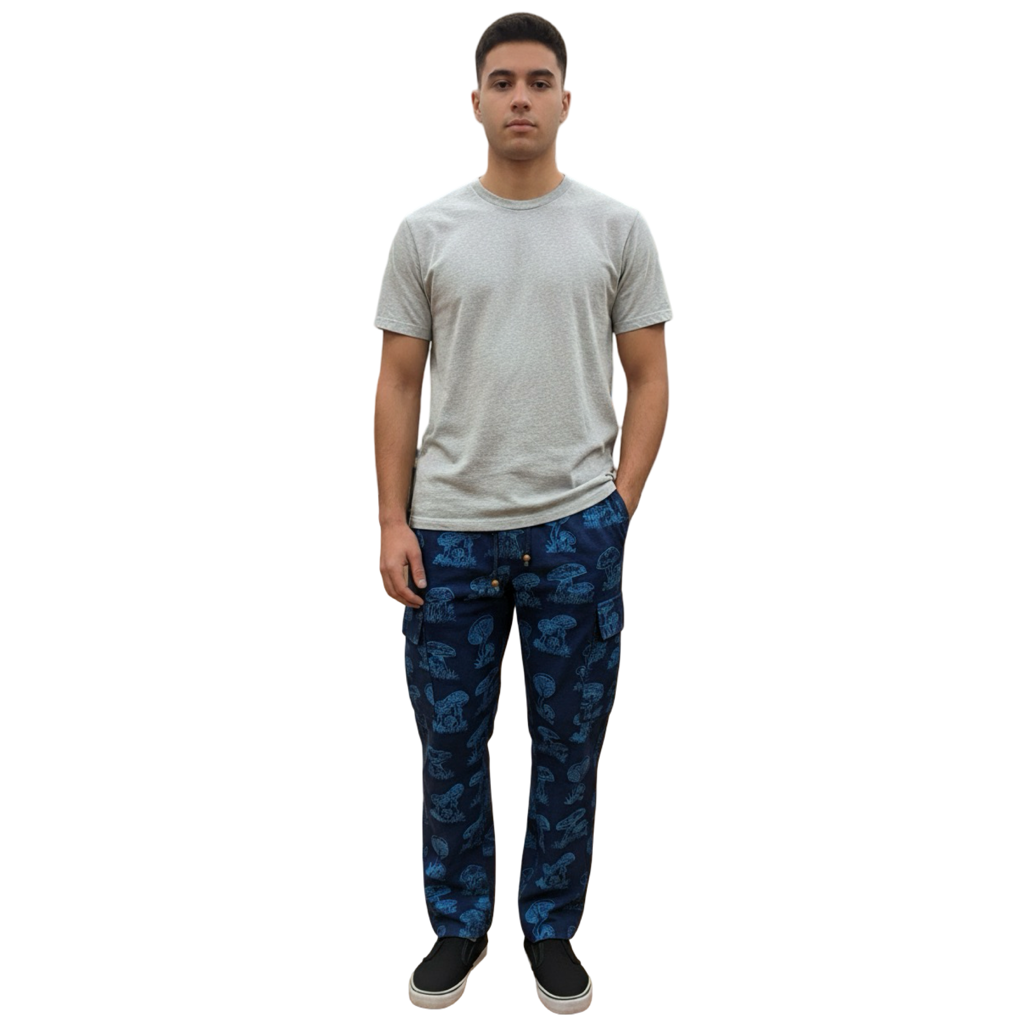 Groovy Mushroom Print Cargo Joggers