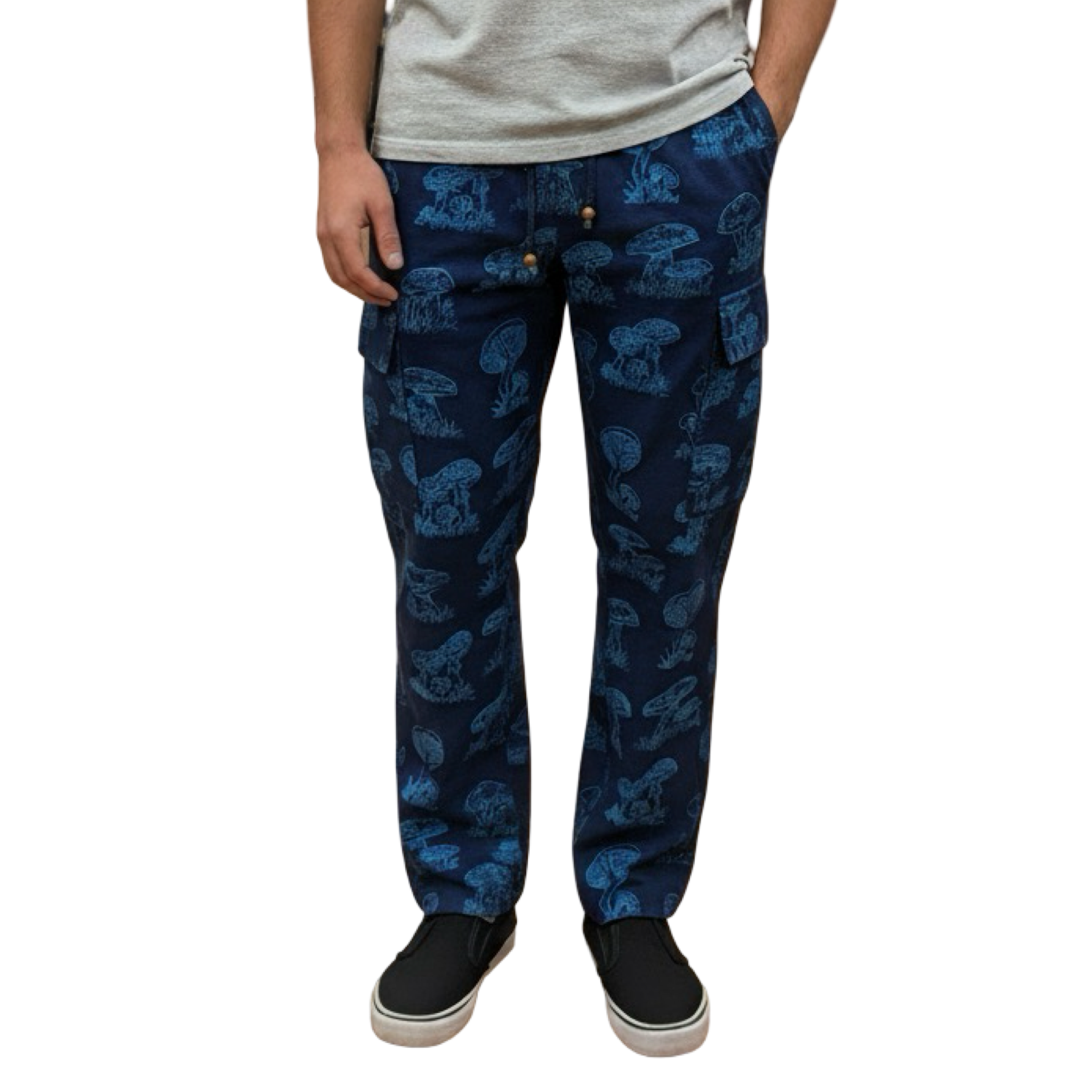 Groovy Mushroom Print Cargo Joggers