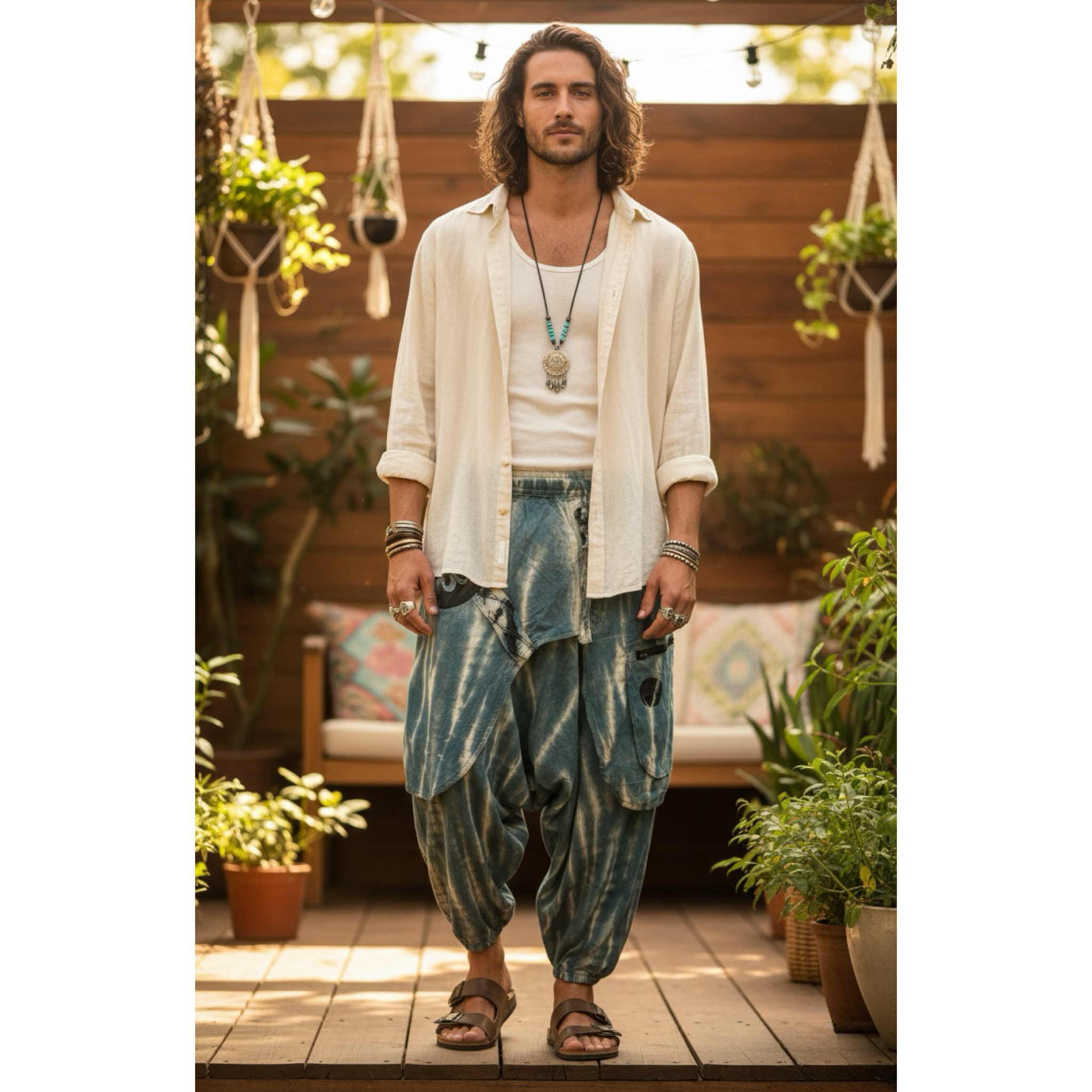 Men Tie-Dye Boho Harem Pants