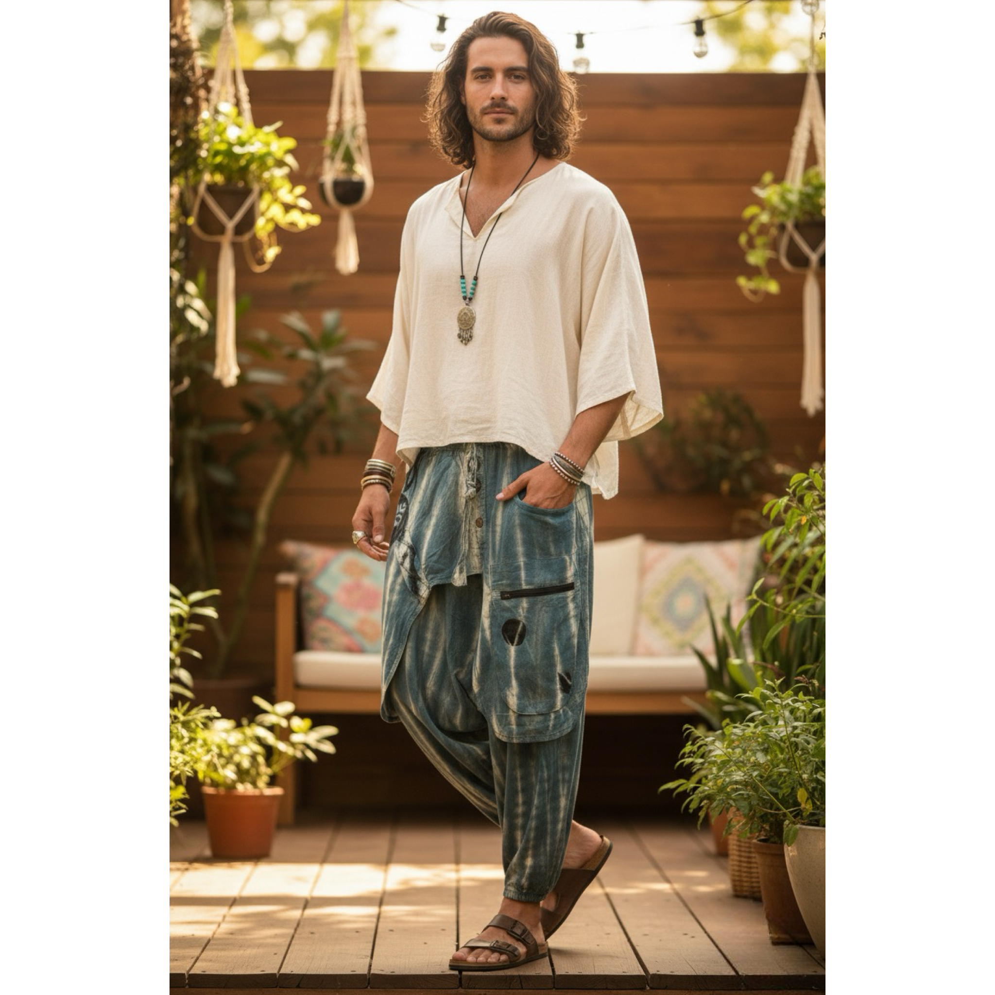 Men Tie-Dye Boho Harem Pants