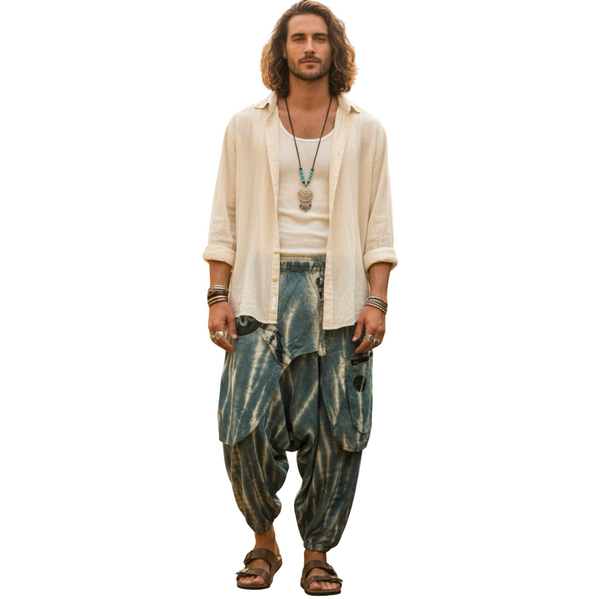 Men Tie-Dye Boho Harem Pants
