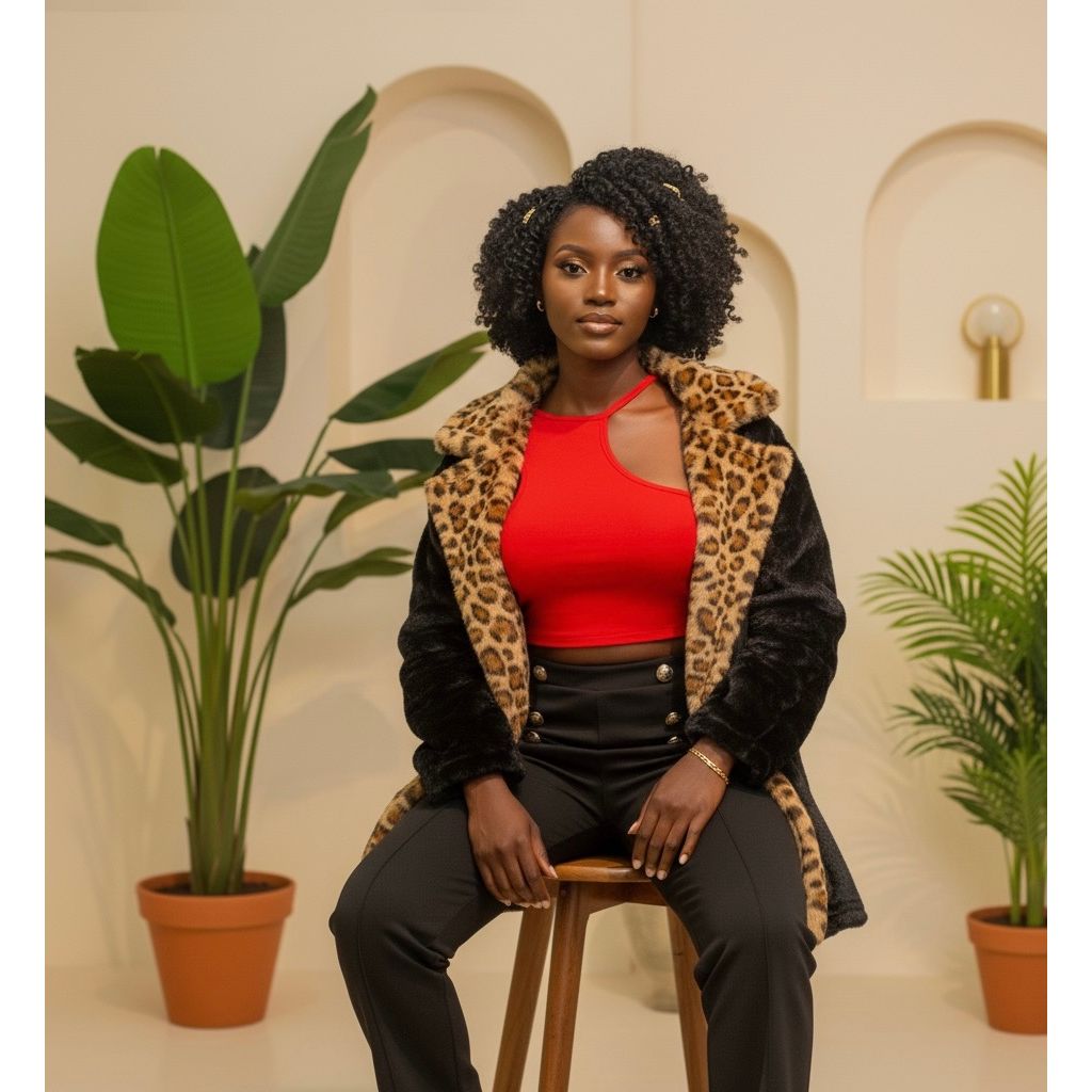 Coat - Faux Fur Leopard Coat(Black) w/Hoodies