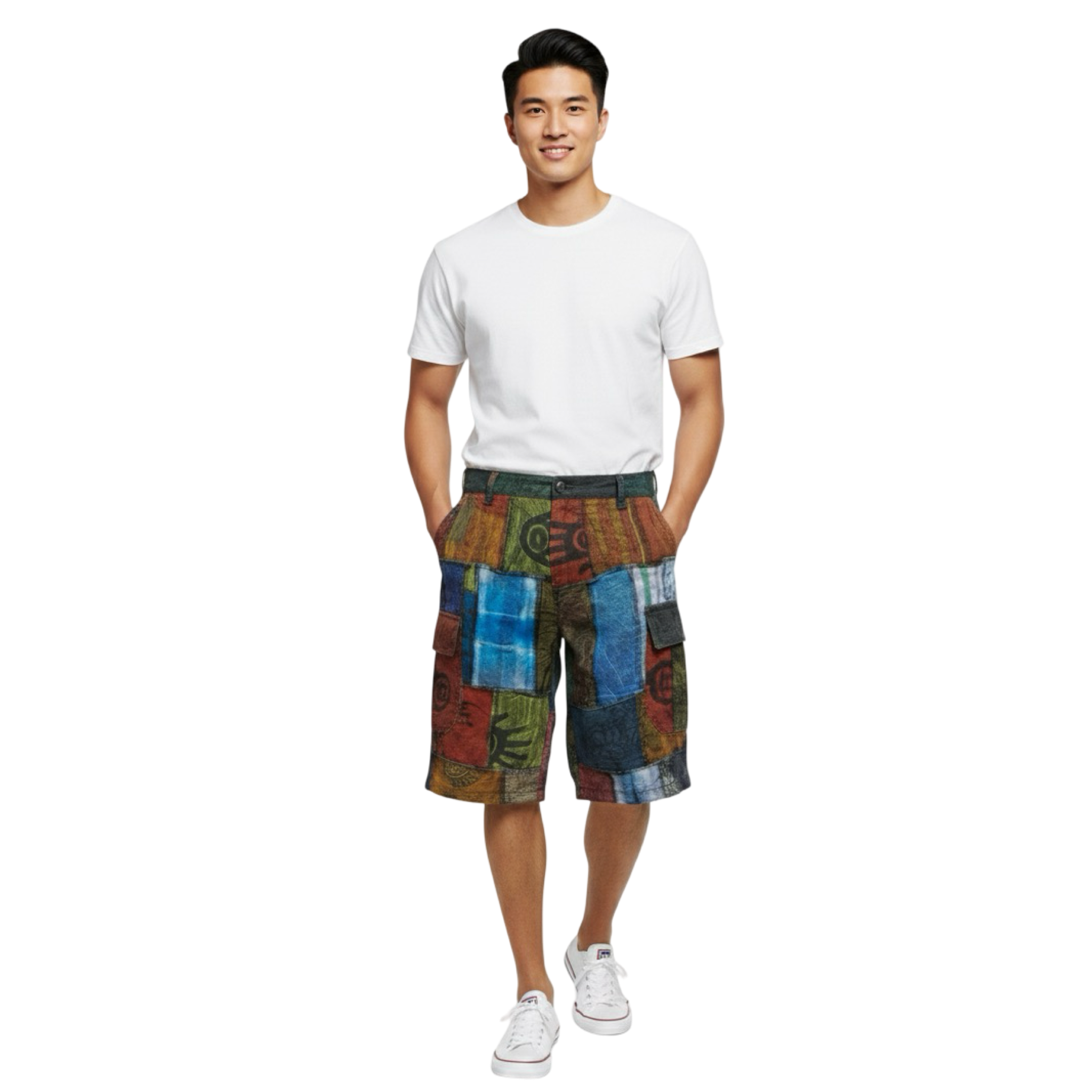 Shorts - Patchwork w/ 2 side pocket