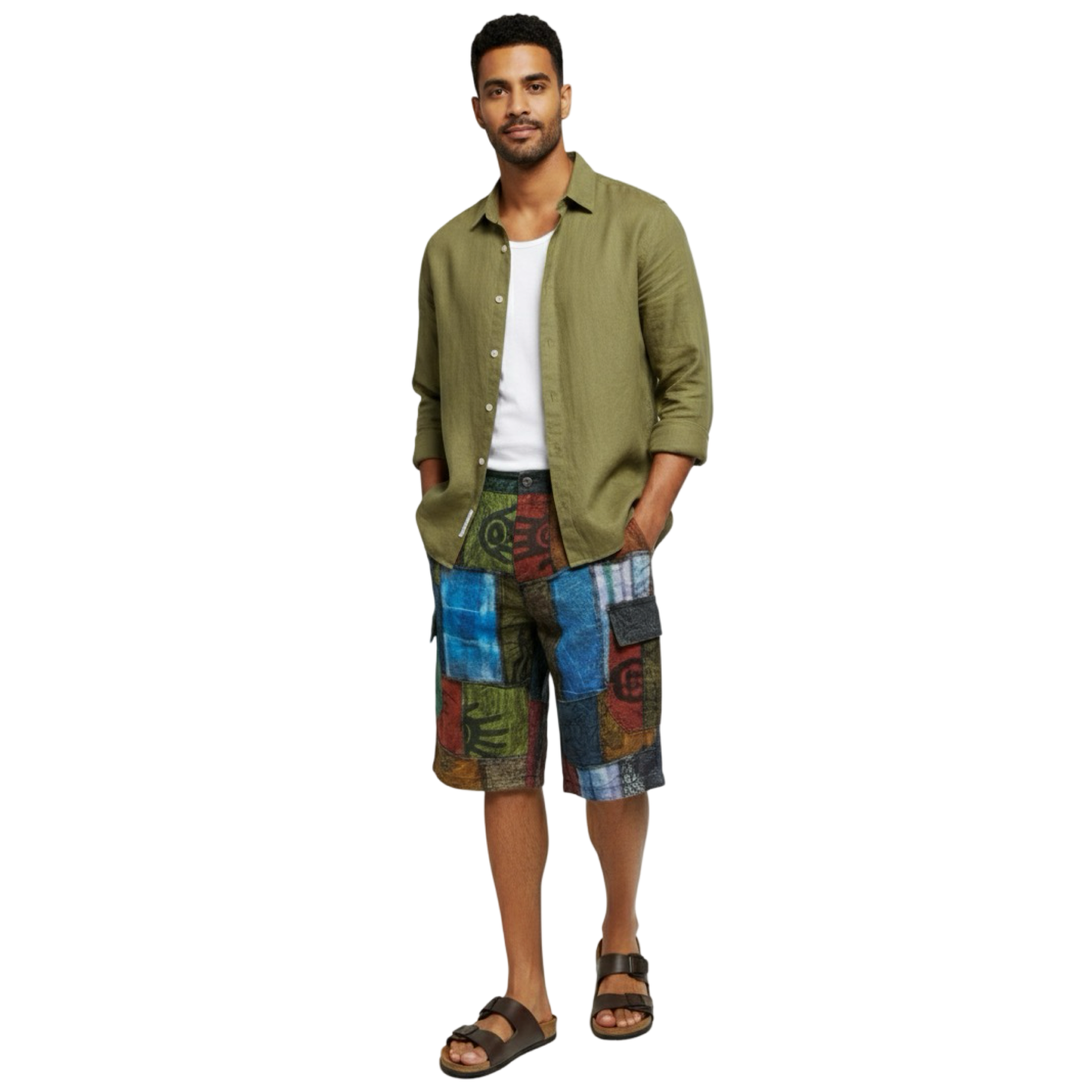 Shorts - Patchwork w/ 2 side pocket