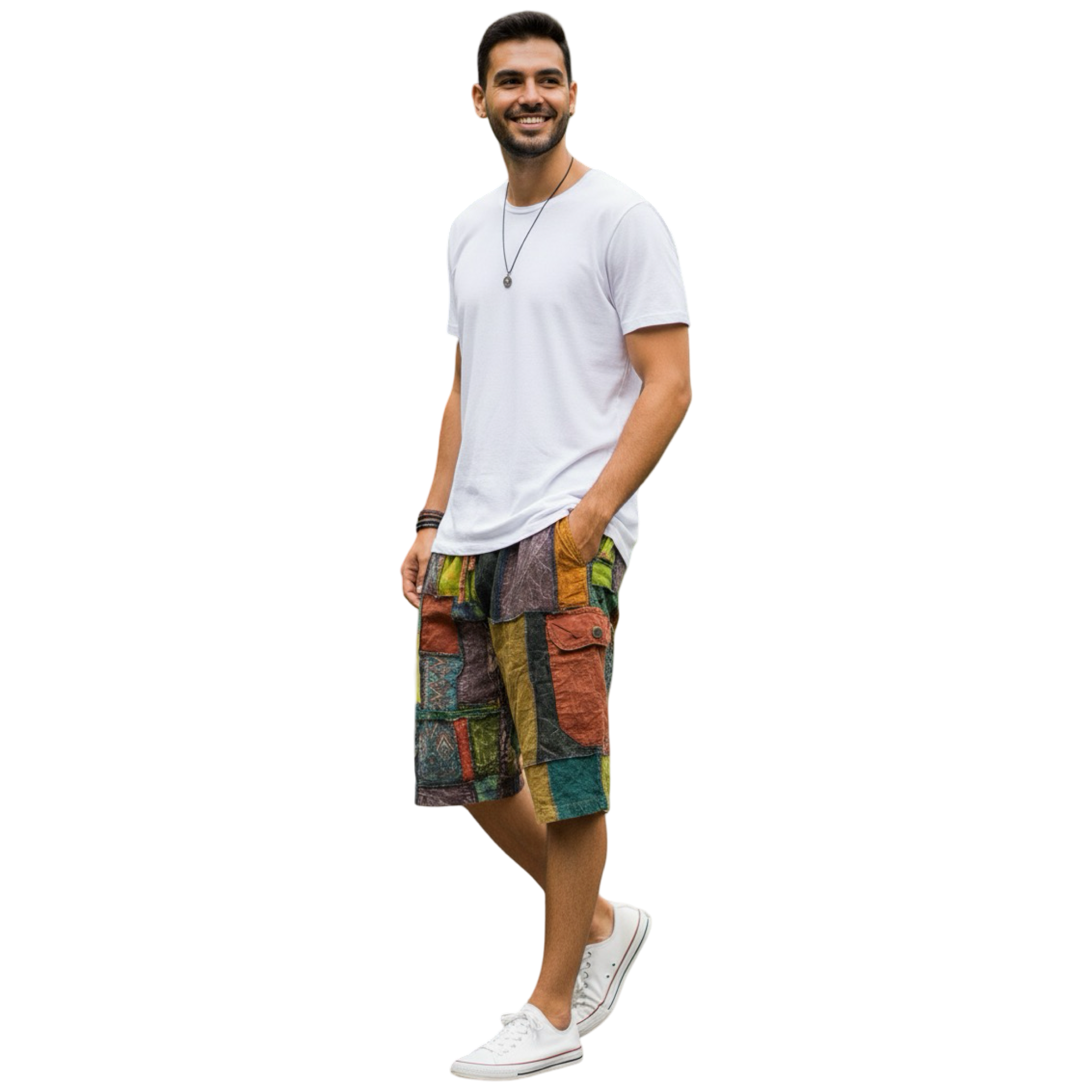 Shorts - Patchwork w/ 2 side pocket
