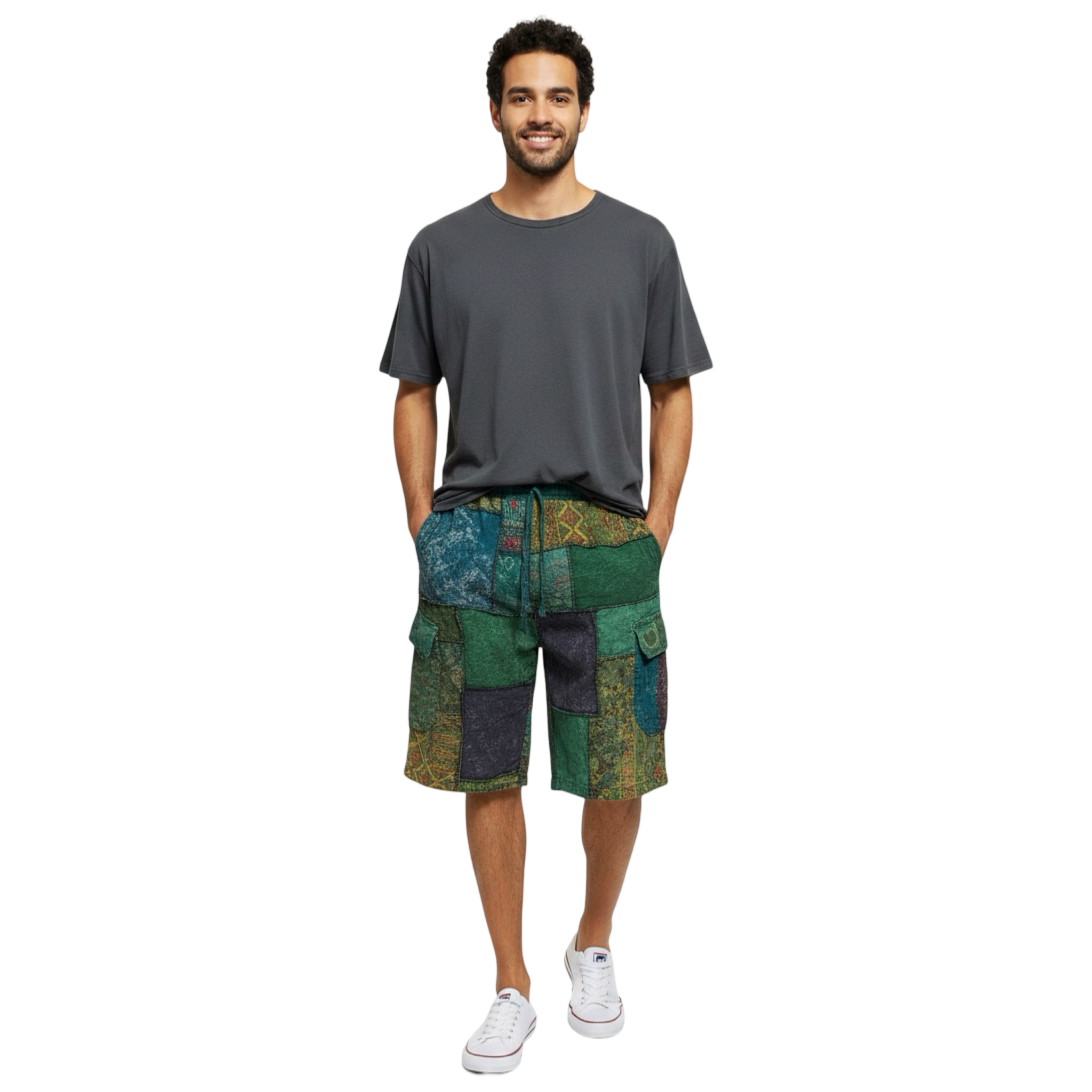 Shorts - Patchwork w/ 2 side pocket