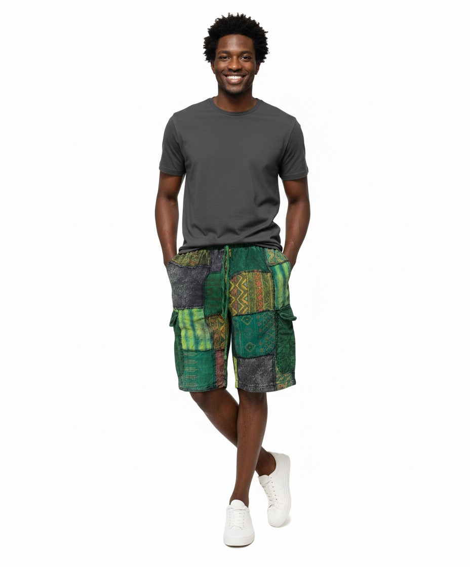 Shorts - Patchwork w/ 2 side pocket