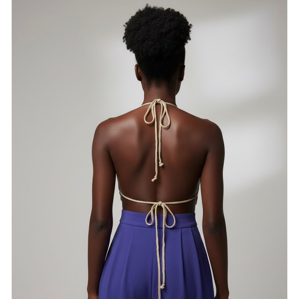 Knitting Deep V Crop Top.