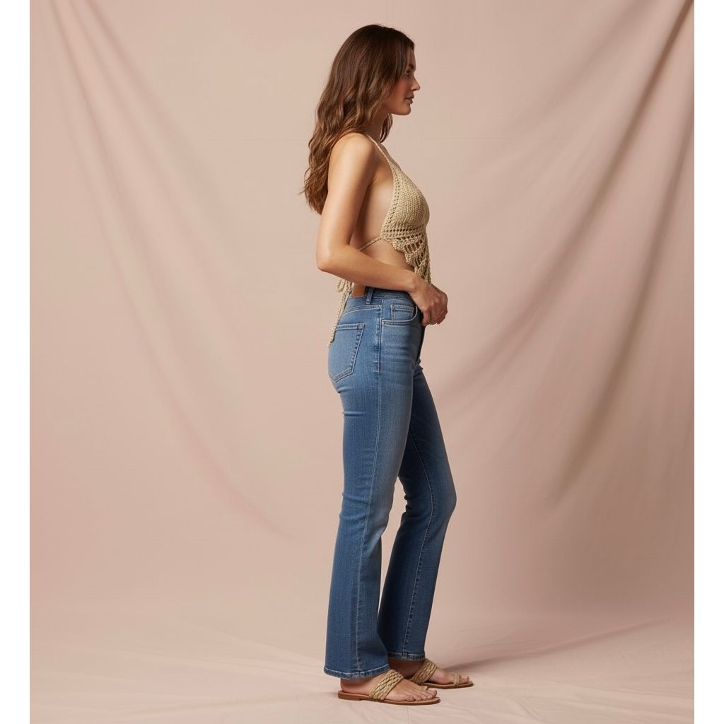 Knitting Deep V Crop Top.