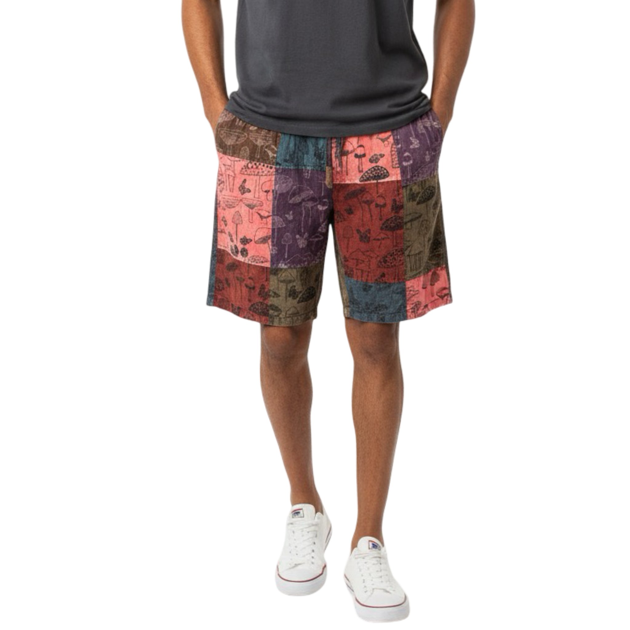 Shorts - Patchwork shorts w/drawstring