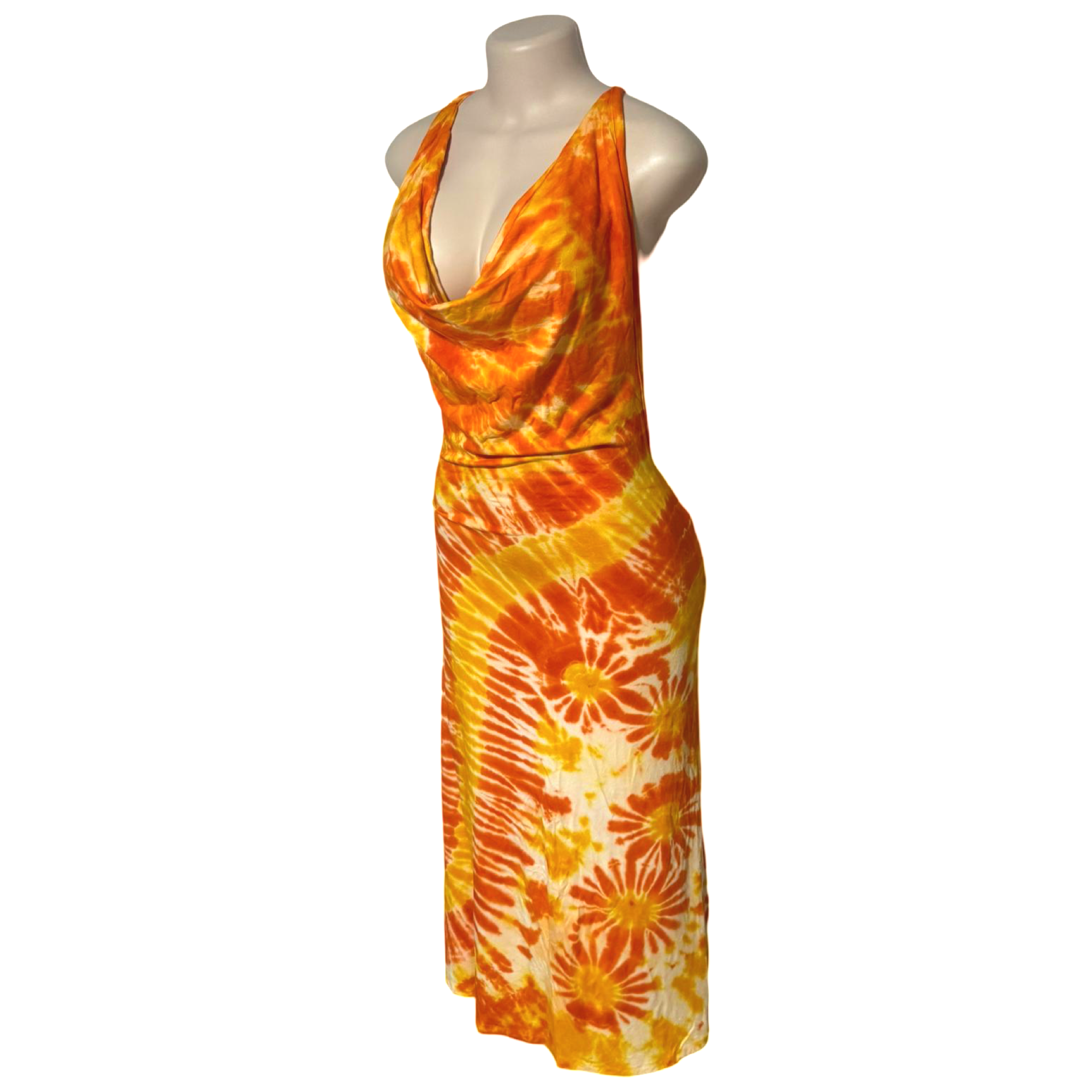 Dress - Tie Dye Cowl Neck Dress