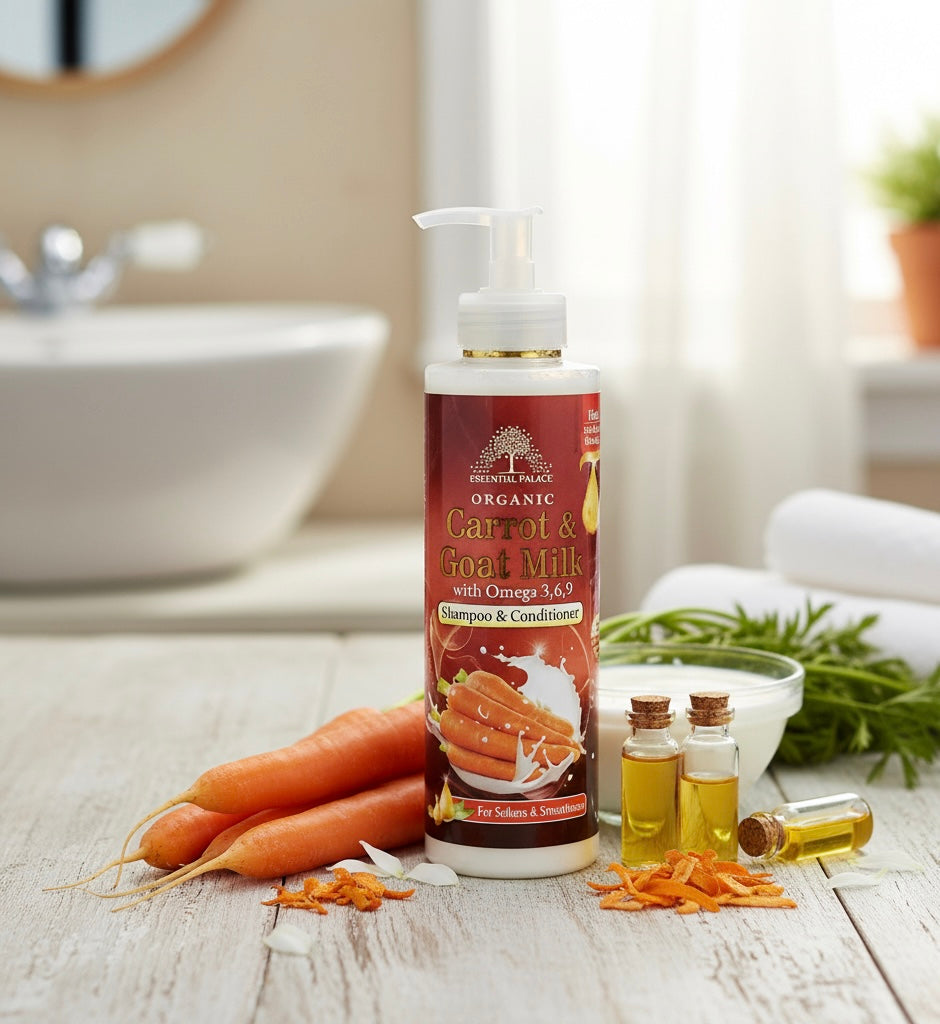 Carrot & Goat Milk Shampoo and Conditioner.