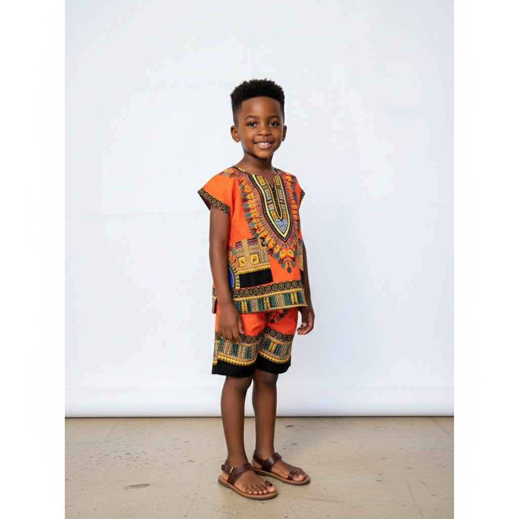 Boy's Dashiki Short Set.