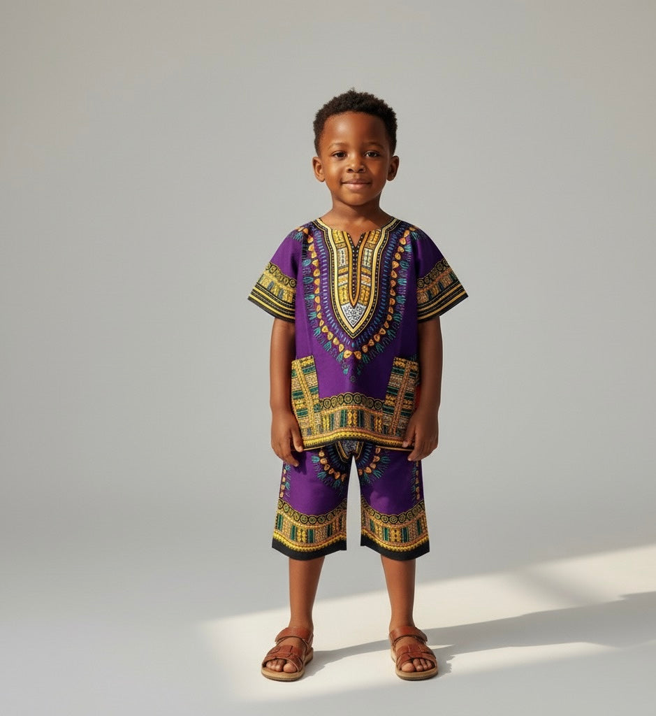 Boy's Dashiki Short Set.