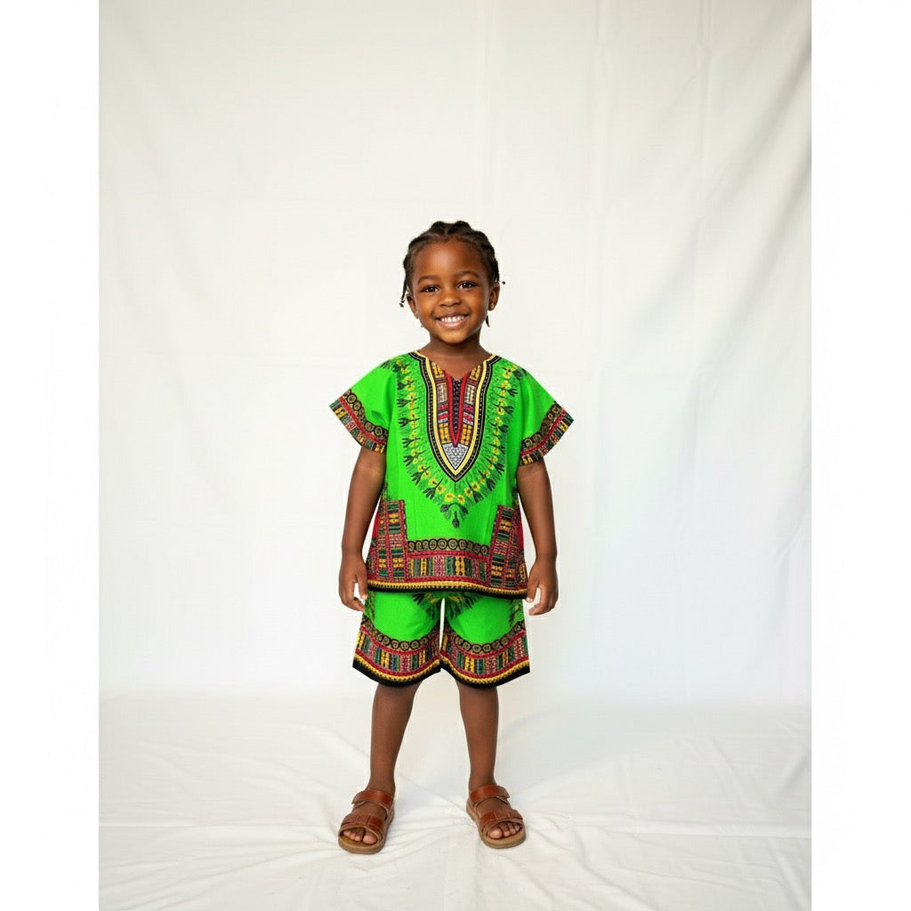 Boy's Dashiki Short Set.
