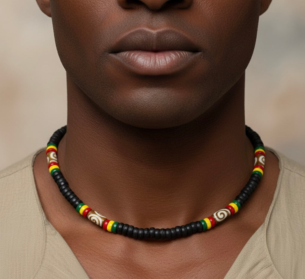 Surfer Necklace, Rasta Beach Necklace.