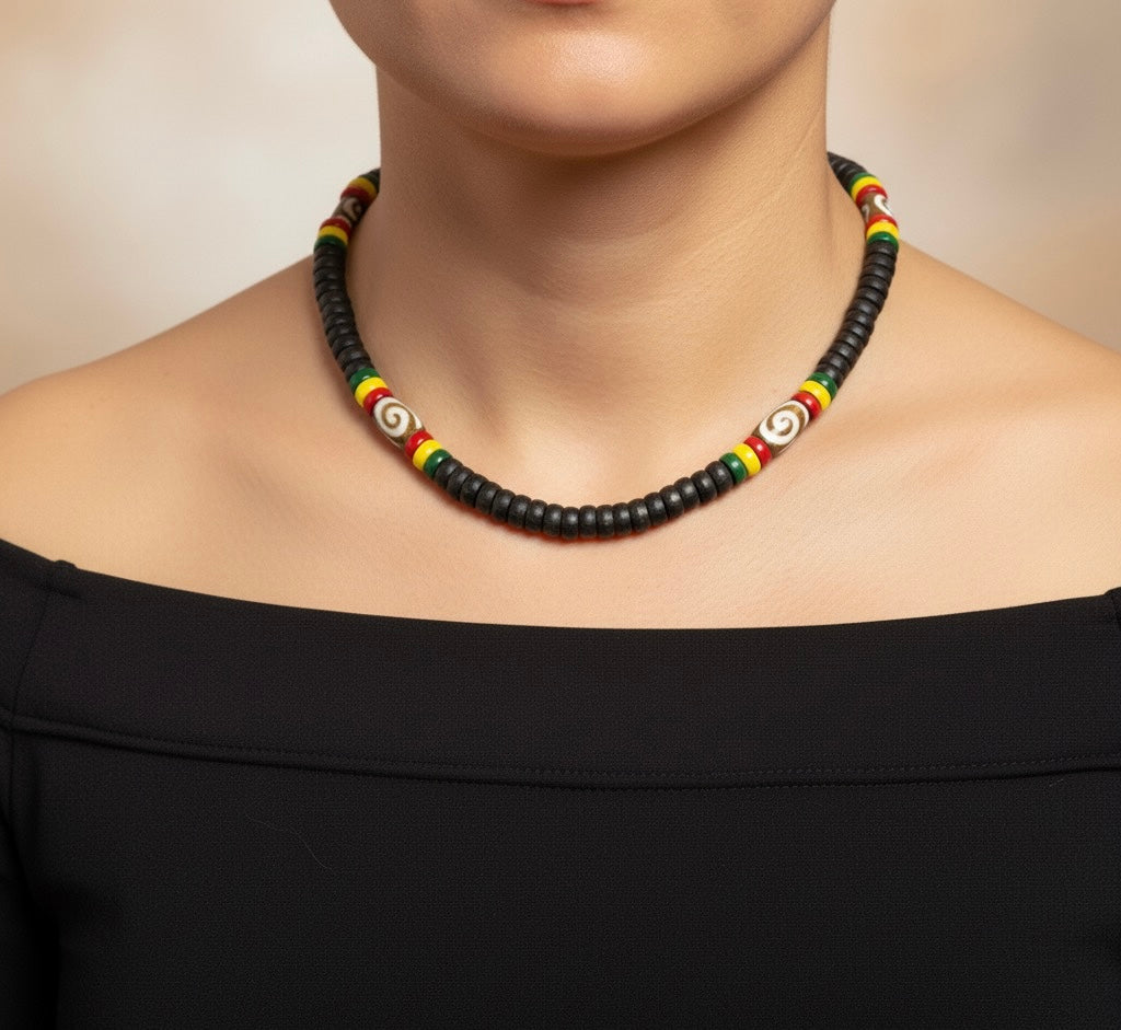 Surfer Necklace, Rasta Beach Necklace.