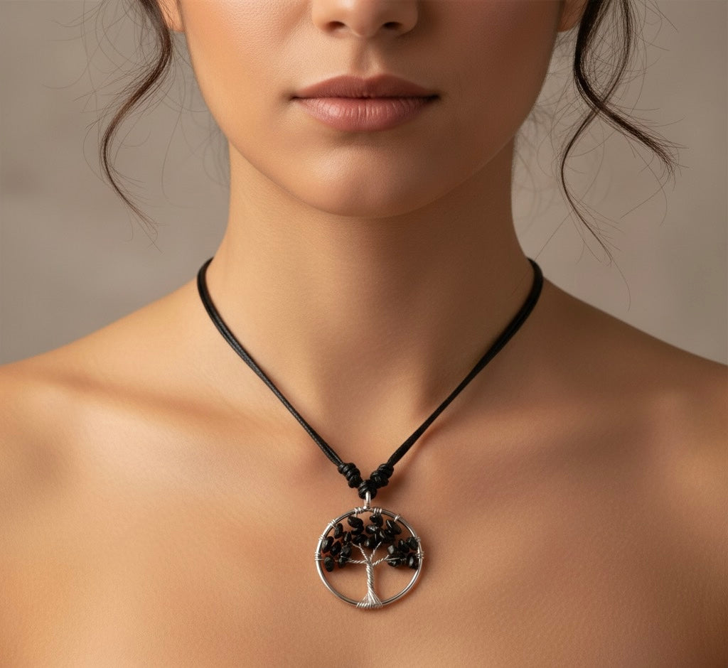 Chakra Crystals Tree Of Life Necklaces.