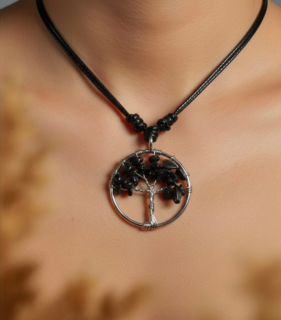 Chakra Crystals Tree Of Life Necklaces.