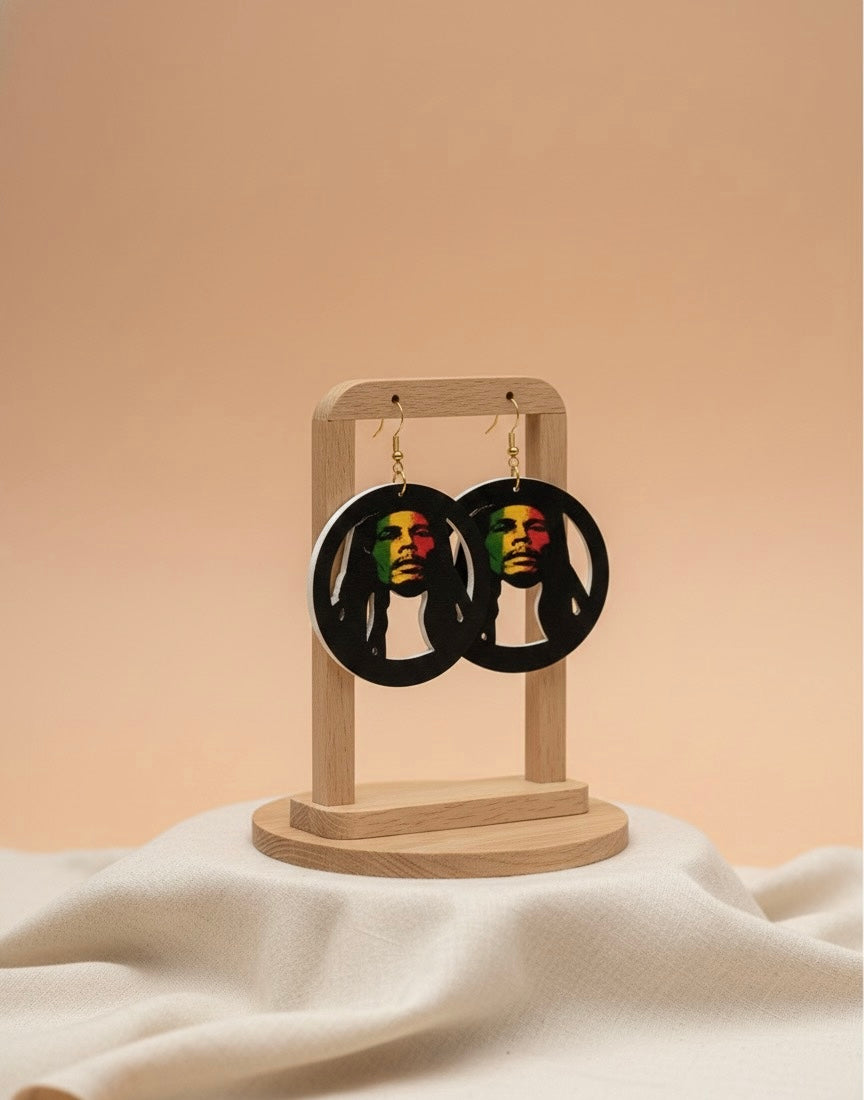 Rasta Silhouette Hoop Earrings – Reggae-Inspired Statement Jewelry