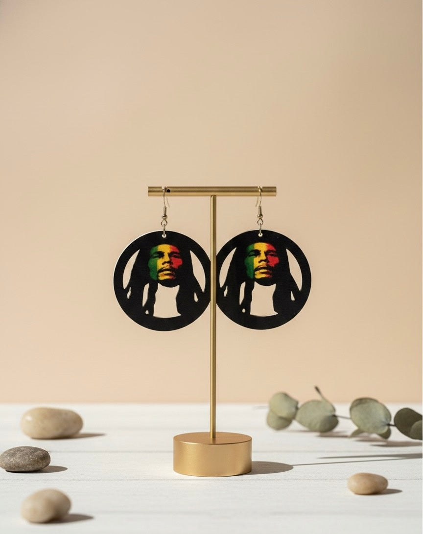 Rasta Silhouette Hoop Earrings – Reggae-Inspired Statement Jewelry