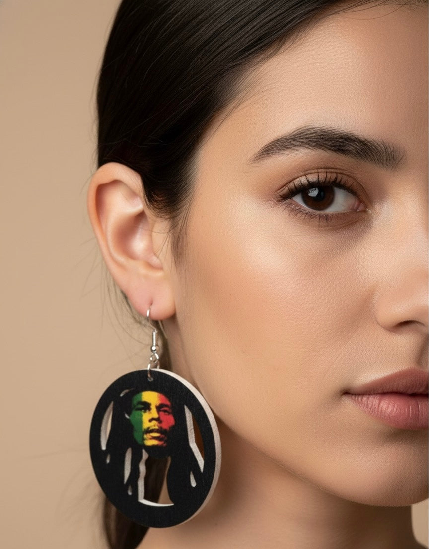 Rasta Silhouette Hoop Earrings – Reggae-Inspired Statement Jewelry