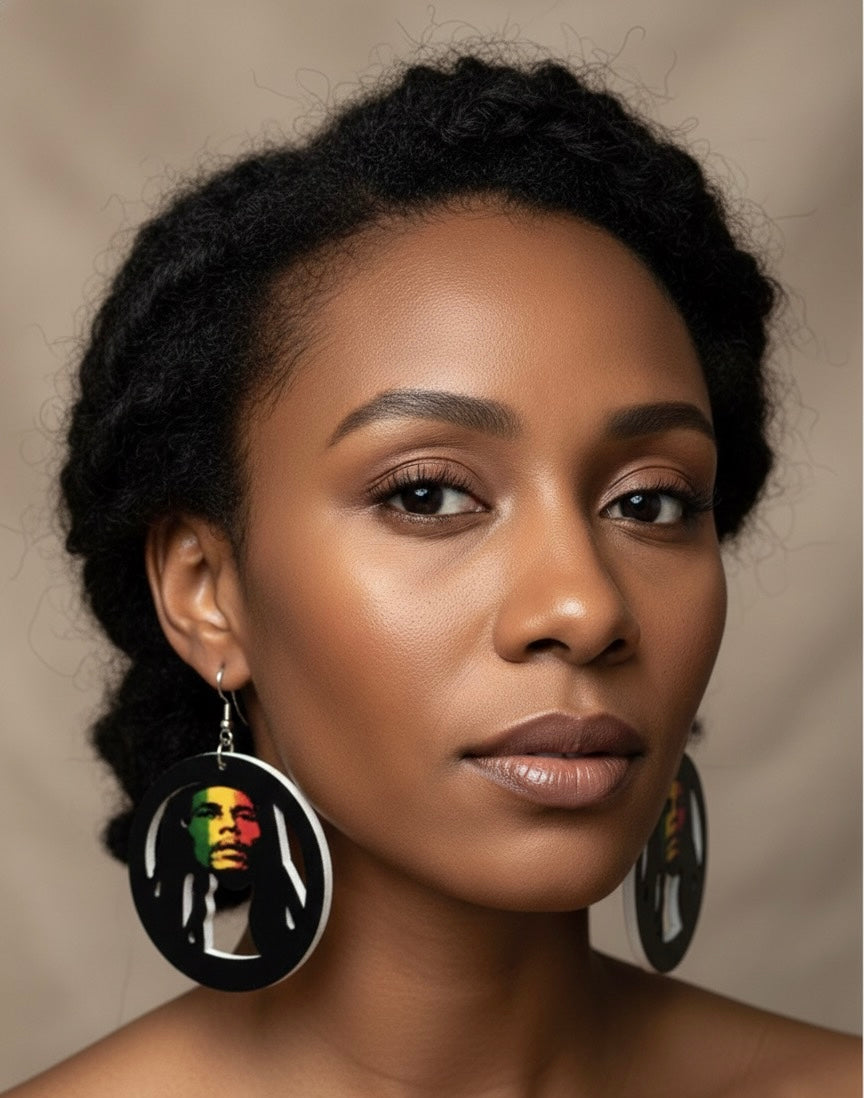 Rasta Silhouette Hoop Earrings – Reggae-Inspired Statement Jewelry