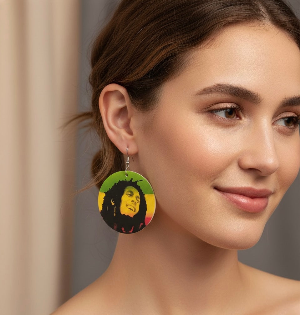Bob Marley Rasta Earrings – Reggae Icon Statement Jewelry