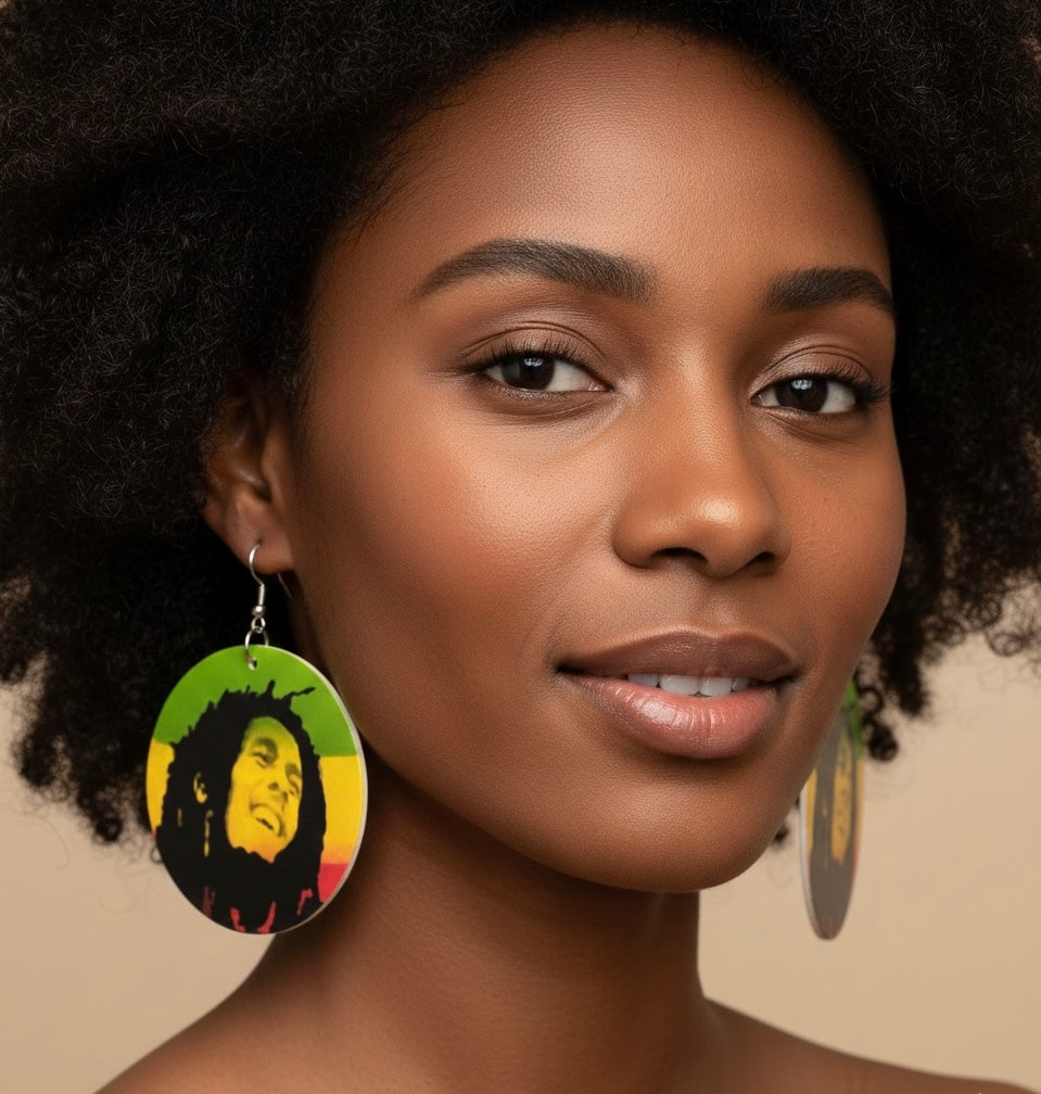 Bob Marley Rasta Earrings – Reggae Icon Statement Jewelry