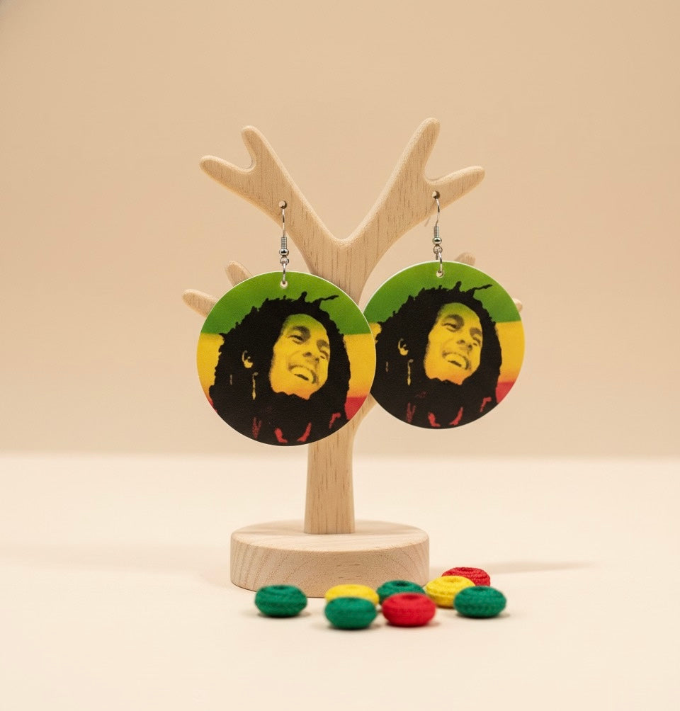 Bob Marley Rasta Earrings – Reggae Icon Statement Jewelry