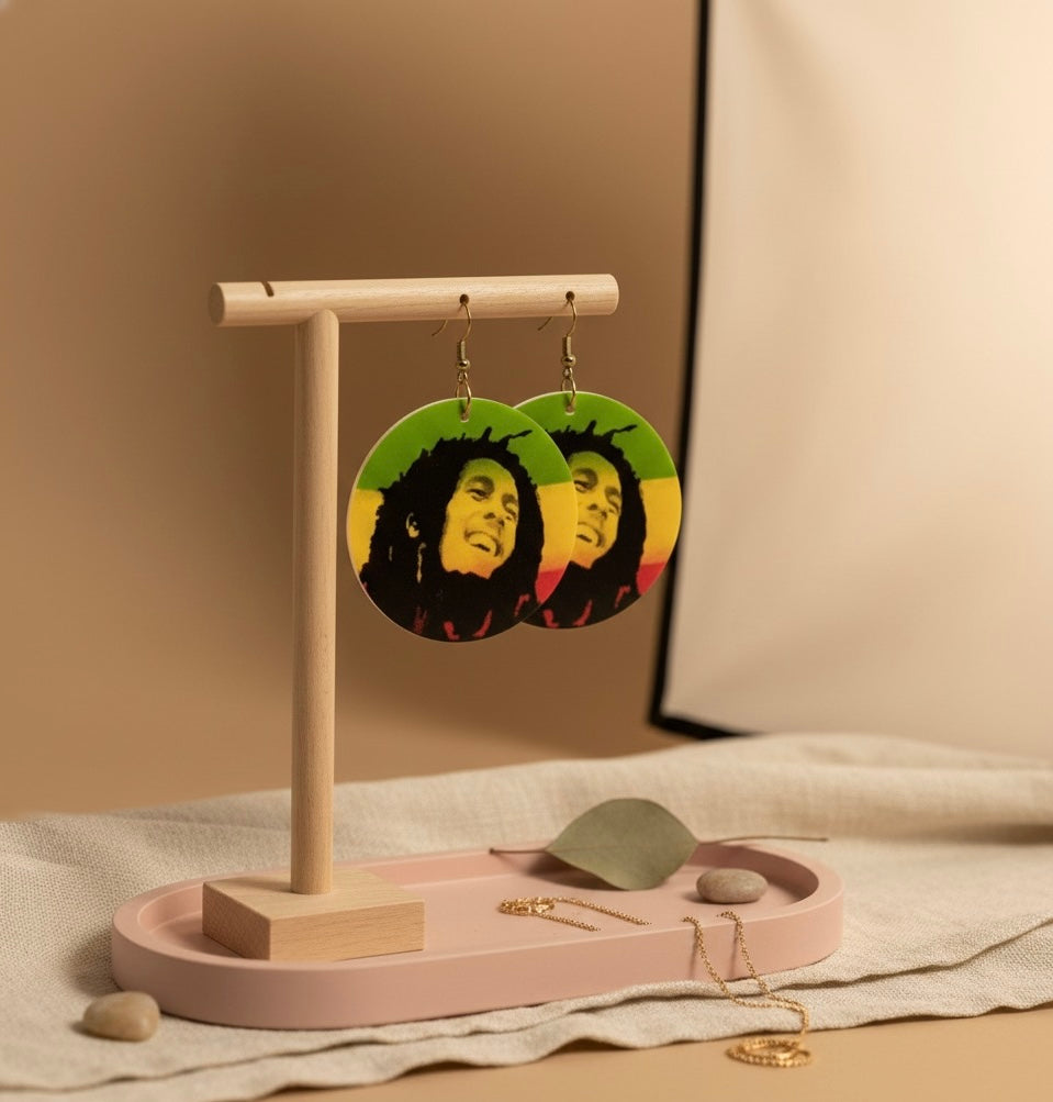 Bob Marley Rasta Earrings – Reggae Icon Statement Jewelry