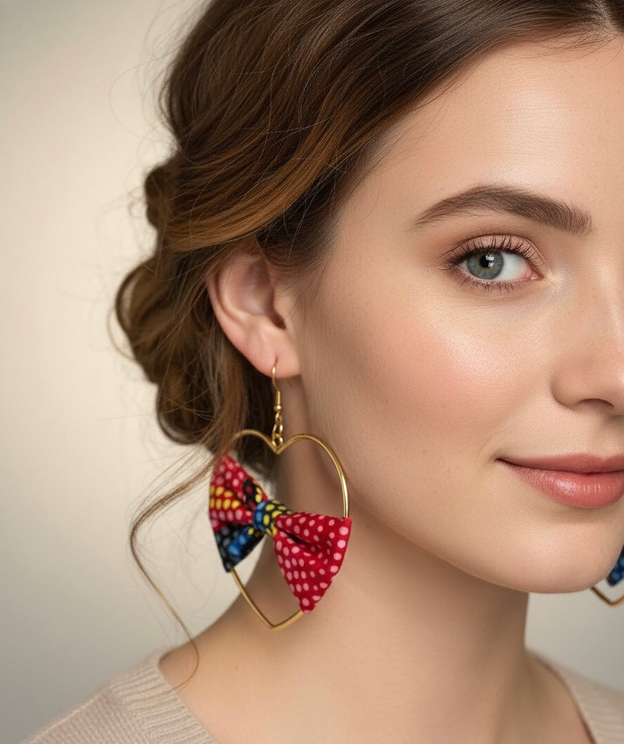 Polka Dot Bow Hoop Earrings – Cute & Playful Statement Accessory