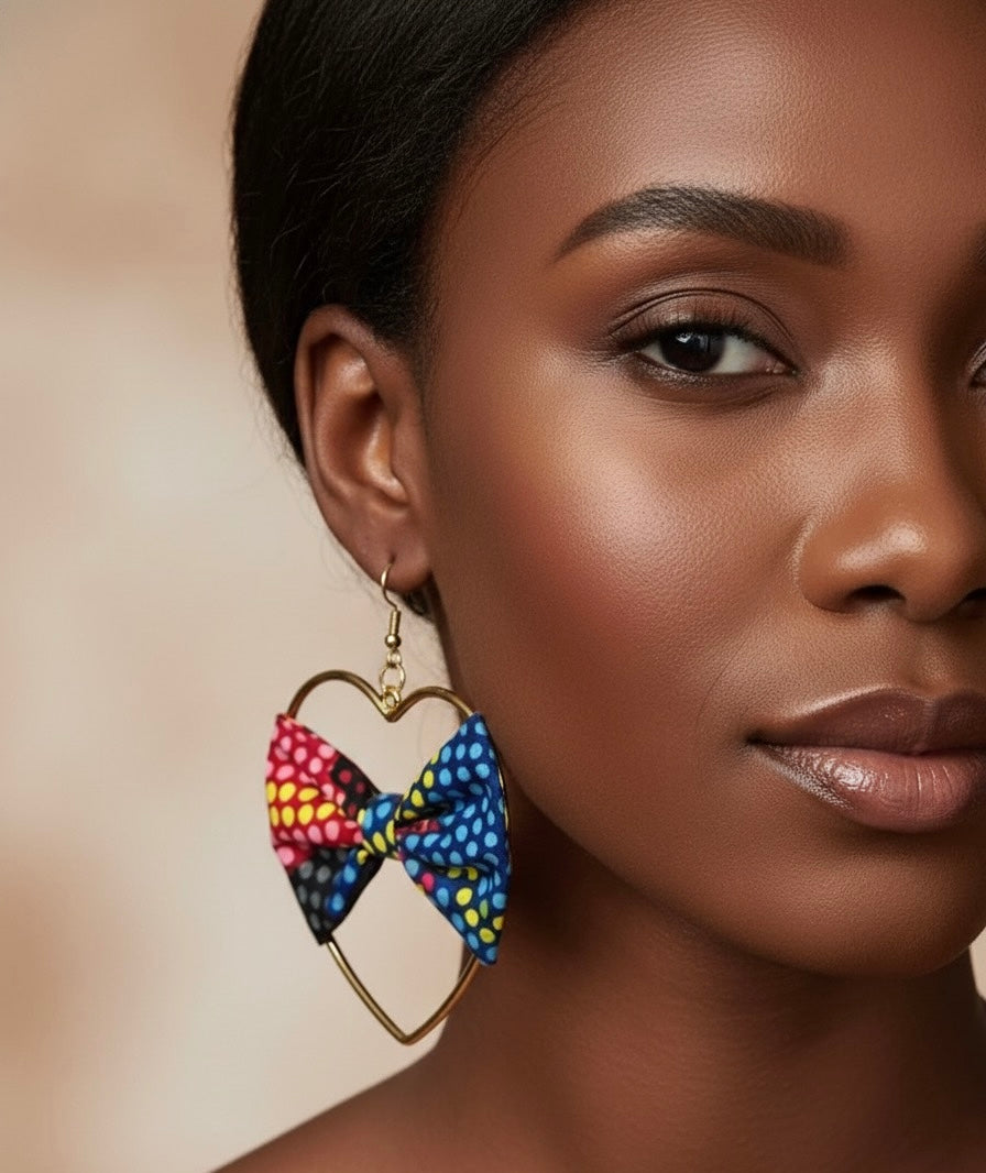 Polka Dot Bow Hoop Earrings – Cute & Playful Statement Accessory