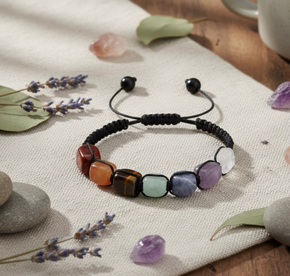 Natural 7 Chakra Stone Healing Bracelet