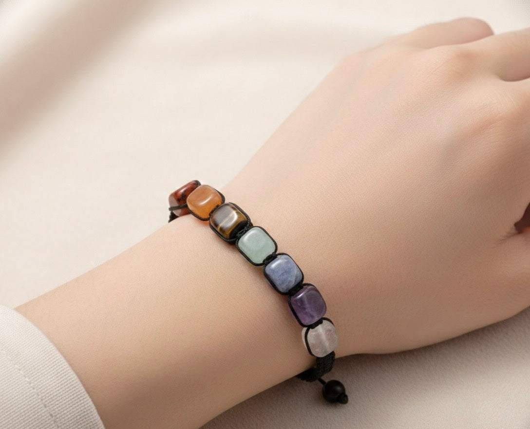 Natural 7 Chakra Stone Healing Bracelet