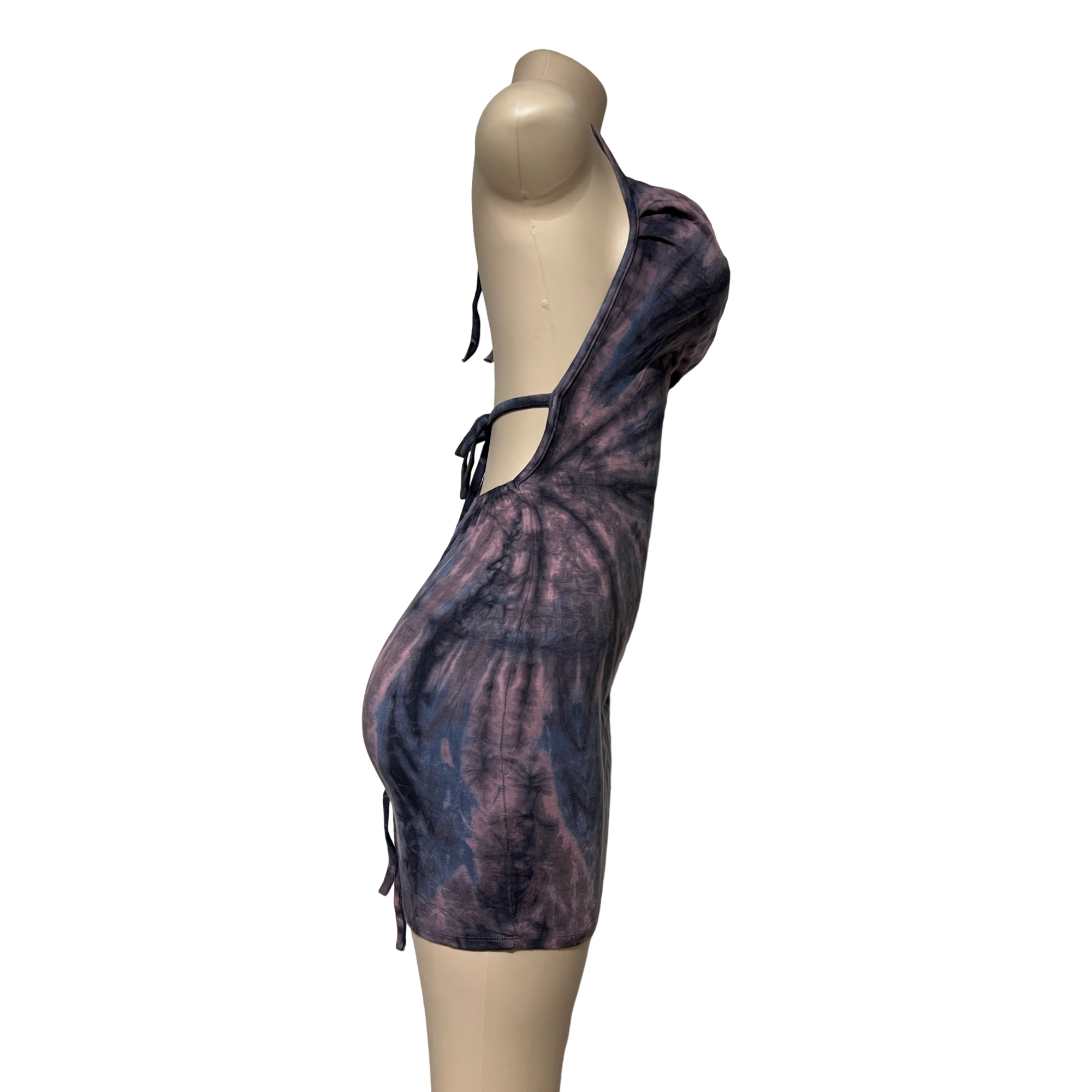 Dress - Tie Dye Openback Short Dress / Purple