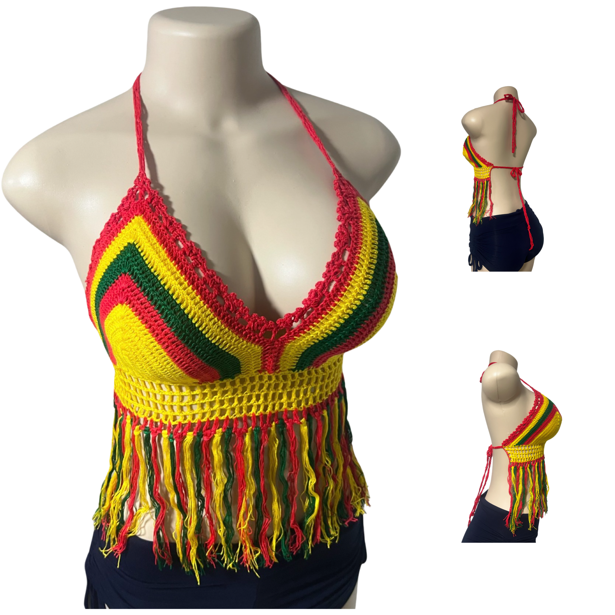 Rasta Crochet Skirt & Reggae Crochet Tops.