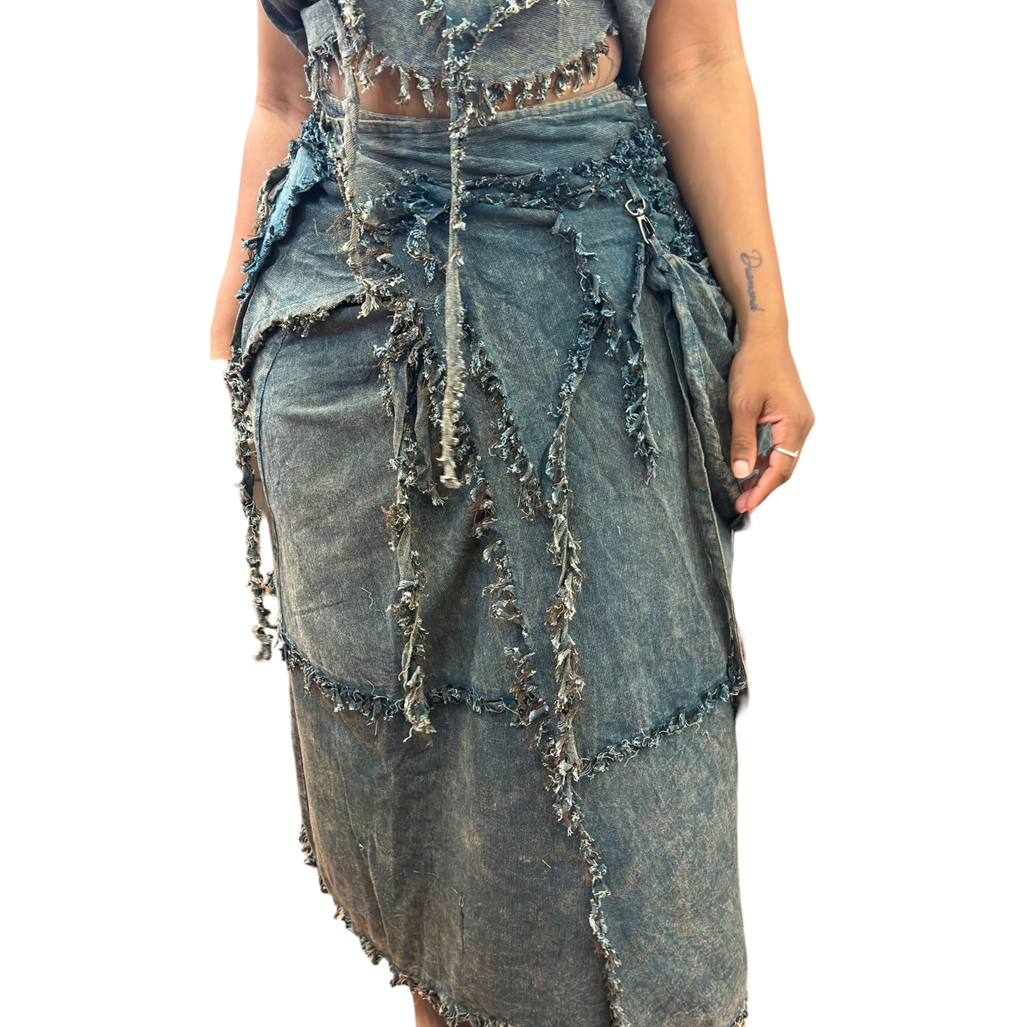 Skirt- Stone Wash Gypsy Wrap Skirt w/Tops (set)