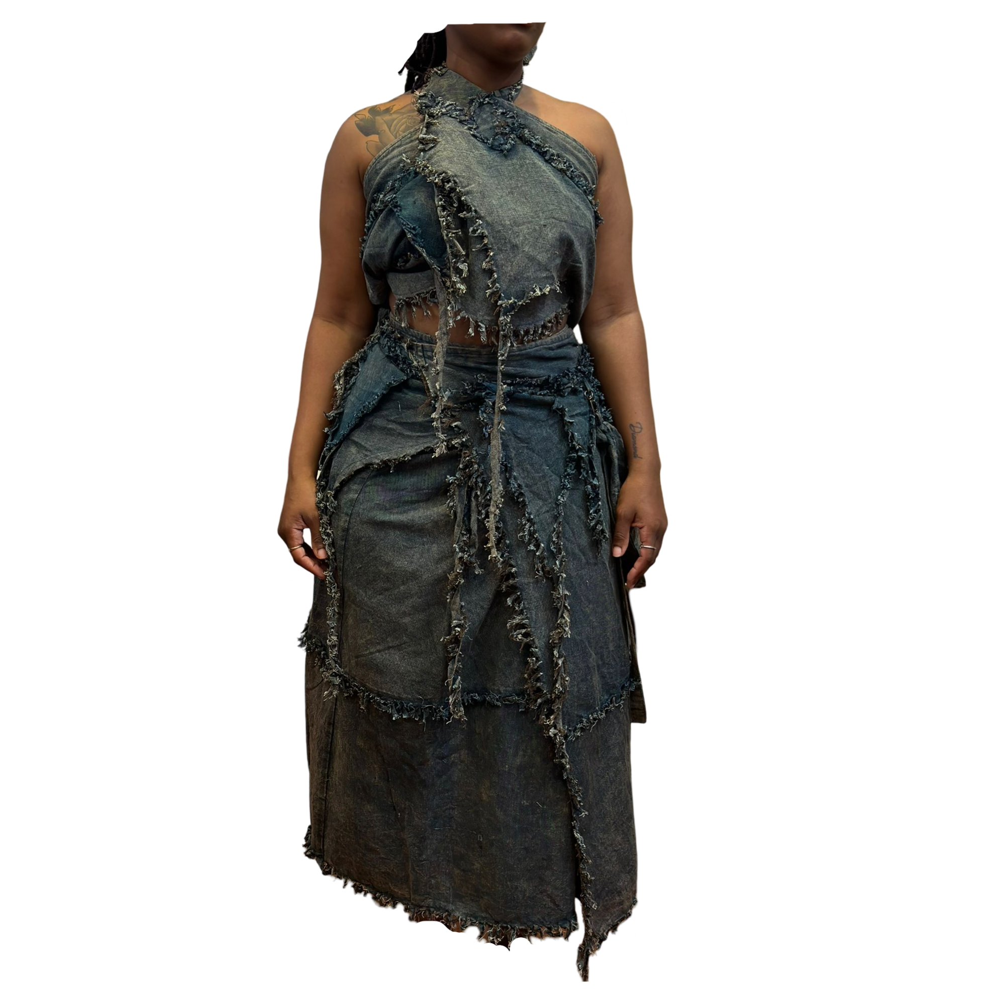 Skirt- Stone Wash Gypsy Wrap Skirt w/Tops (set)